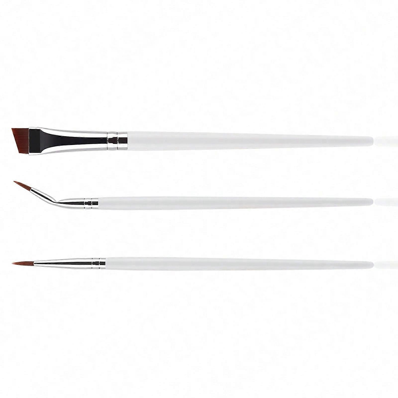 3pcs Fine Tip Angled Eyeliners Brushes With Wood Handle Makeup Brush For Detailed Looks Suitable For Various Occasion Multicolor