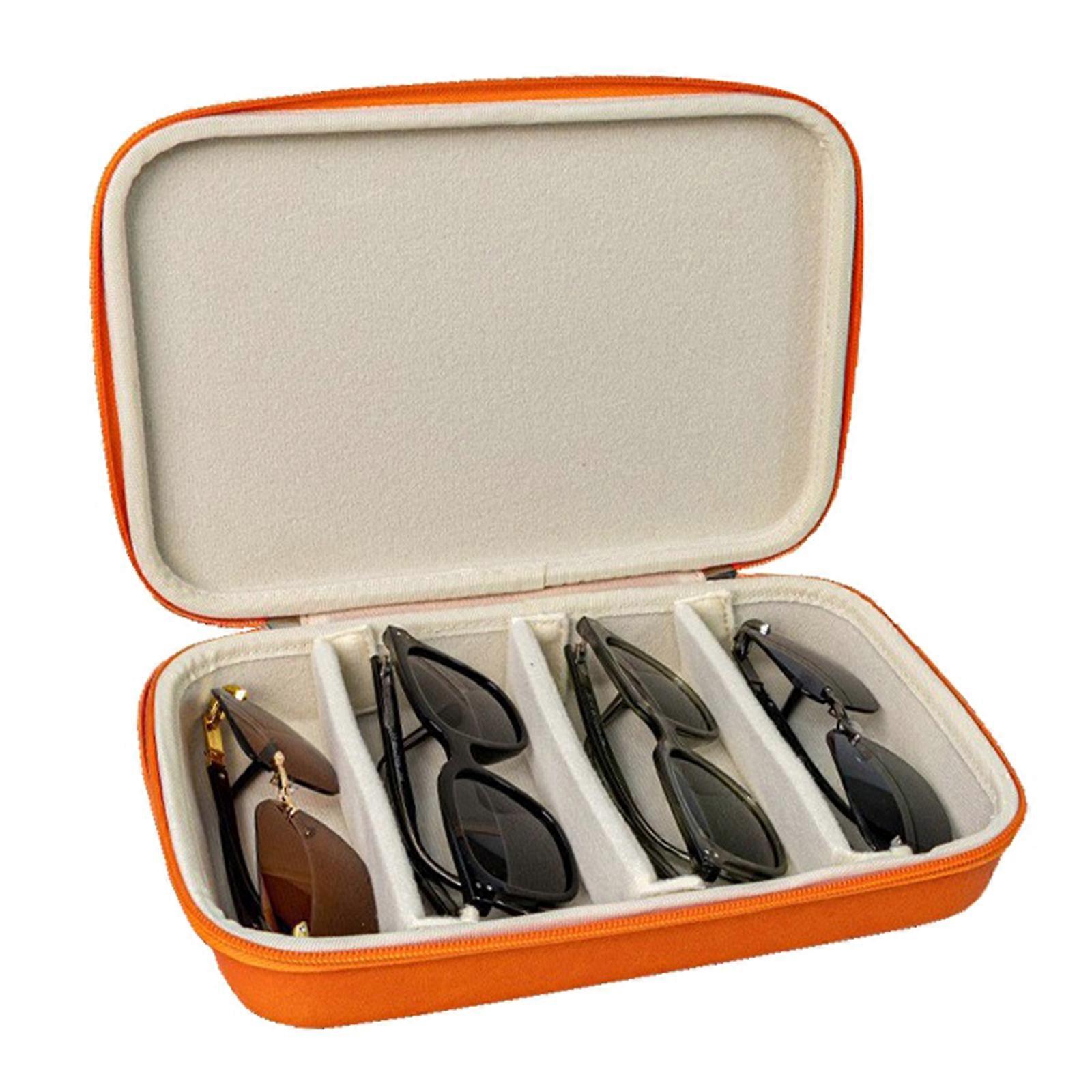 Shockproof Eyewears Storage Case With Soft Lining Zippers Closures Light weight Hard Shell For Glasses Protecting  Orange