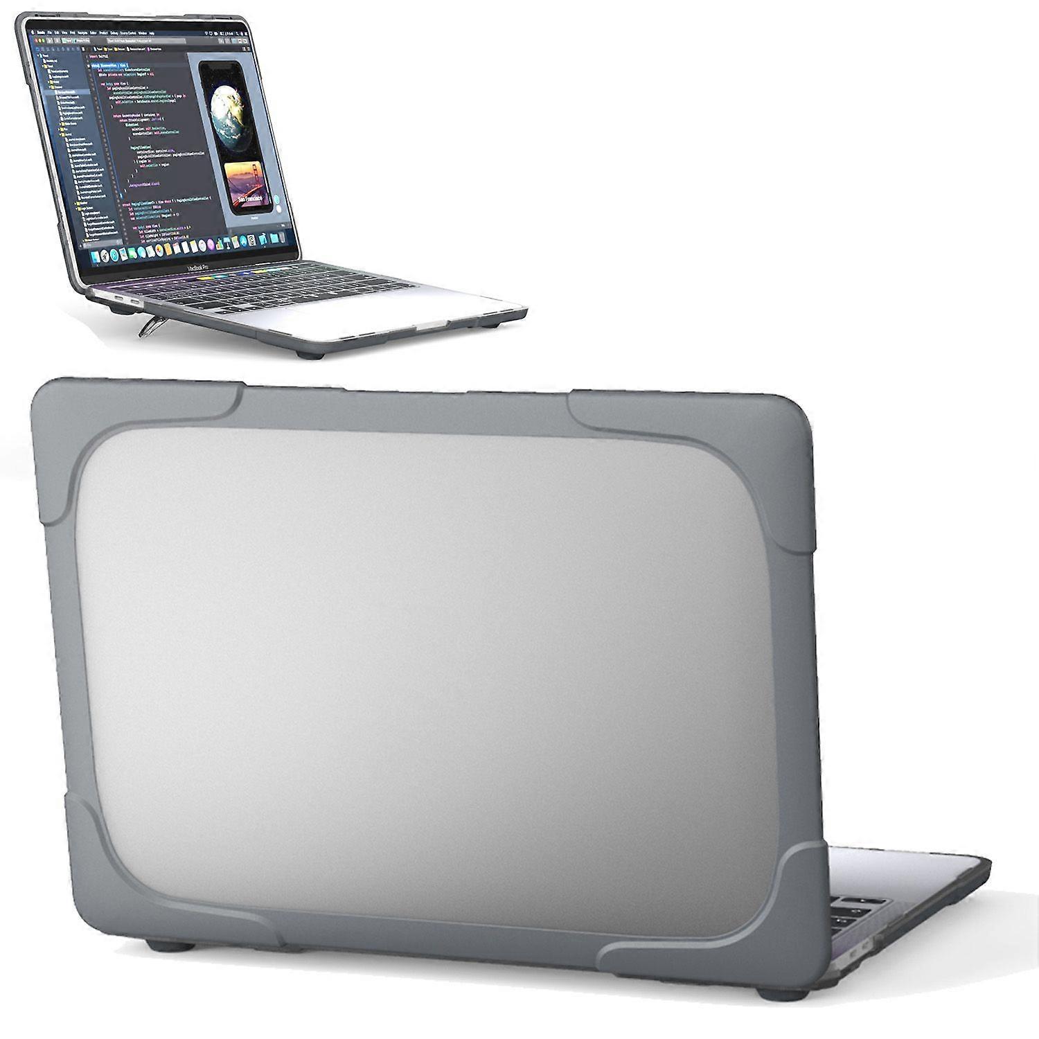 Two-Piece Plastic + TPU Protective Case Shell with Stand Design for MacBook Pro 13 inch (2020) A2251/ A2289/ A2338 (M1/ M2)