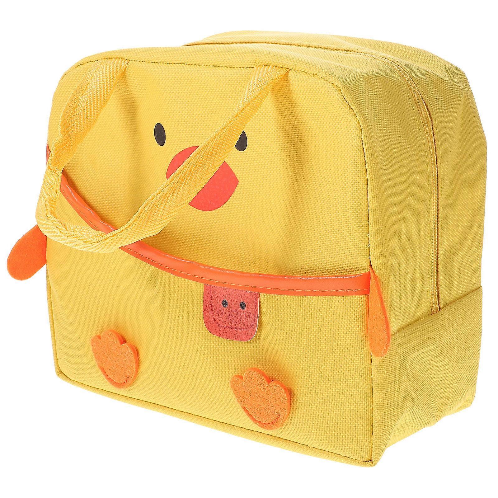 Portable Students Lunch Box Storage Bag Practical Bento Insulated Bag With Handle Cartoon Design