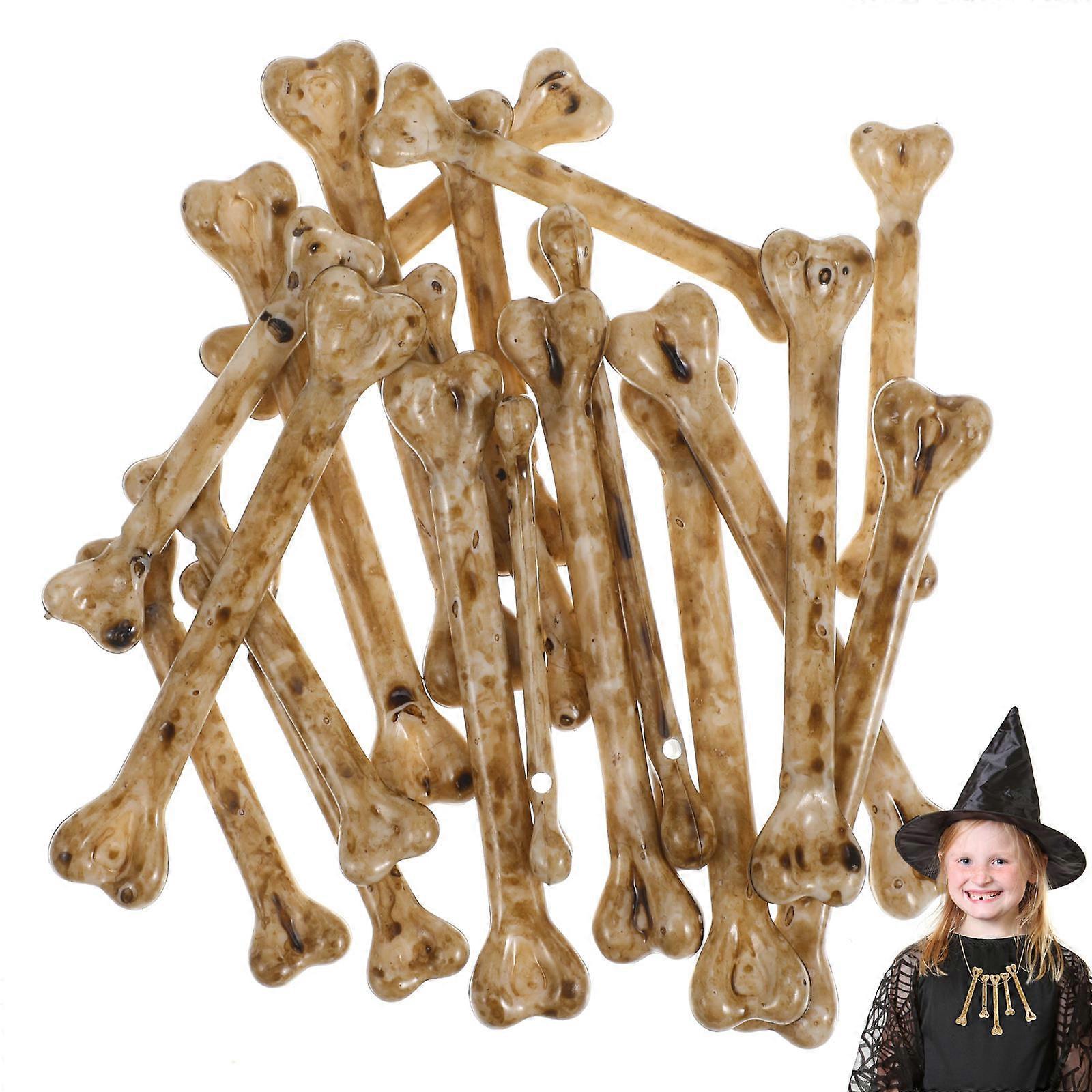 20pcs Highly Simulation Bone Props Multi-functional Fake Skeleton Bones DIY Hanging Bone Charm Halloween Prop