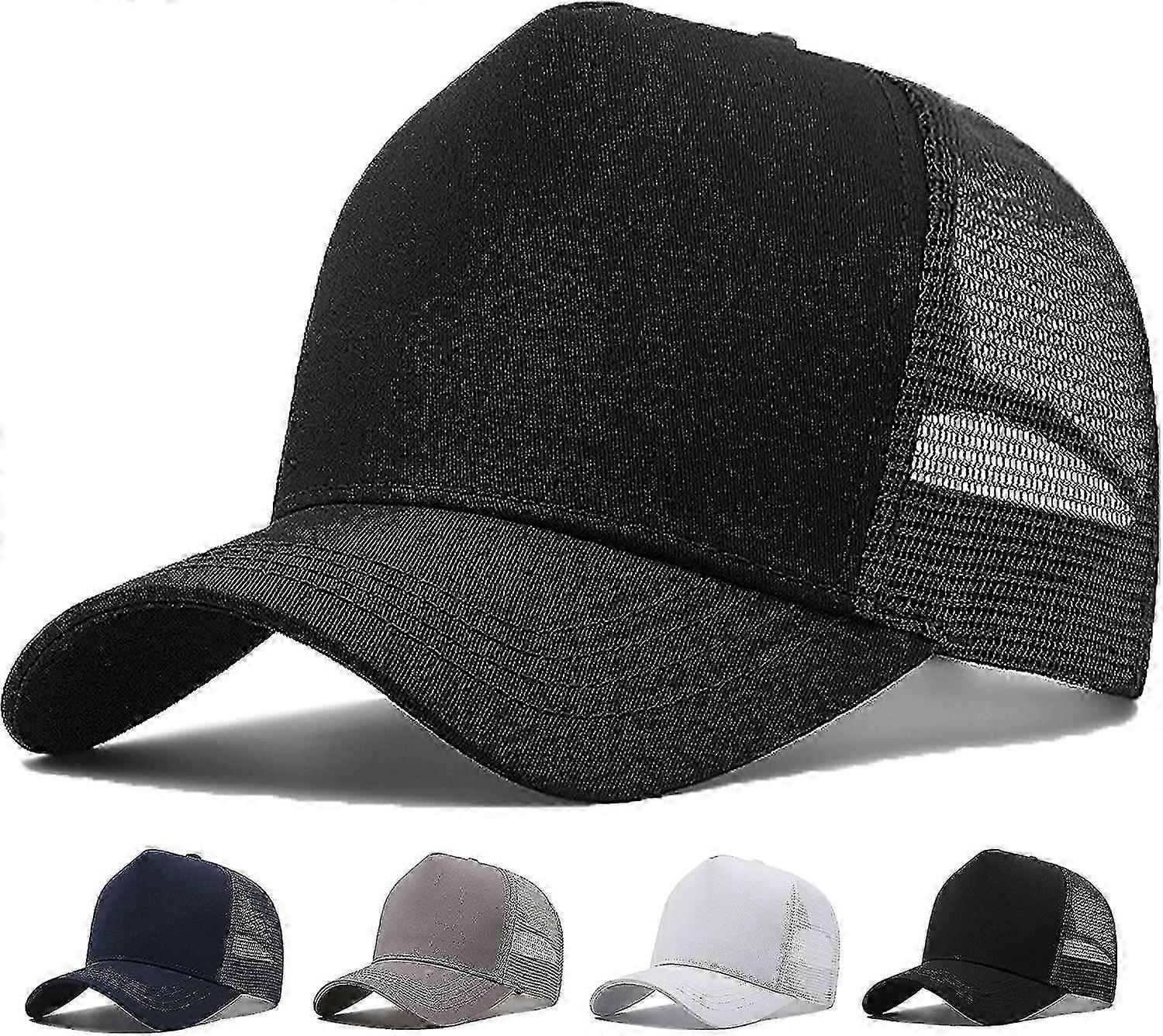 High crown mesh cap for men with big head size 23.6"-25.6"