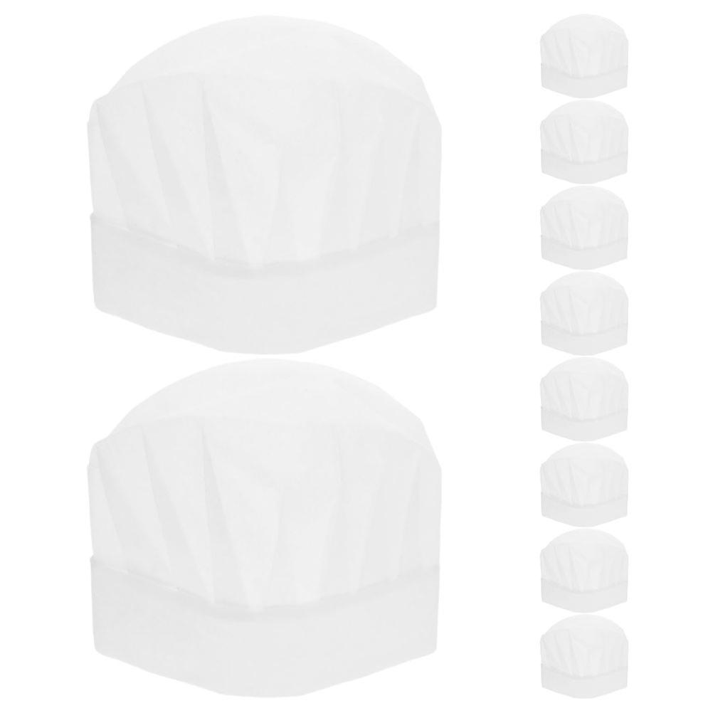 Kids Chef Hat For Baking Classes Cooking Activities White 10Pcs Lightweight Fun Engaging Design