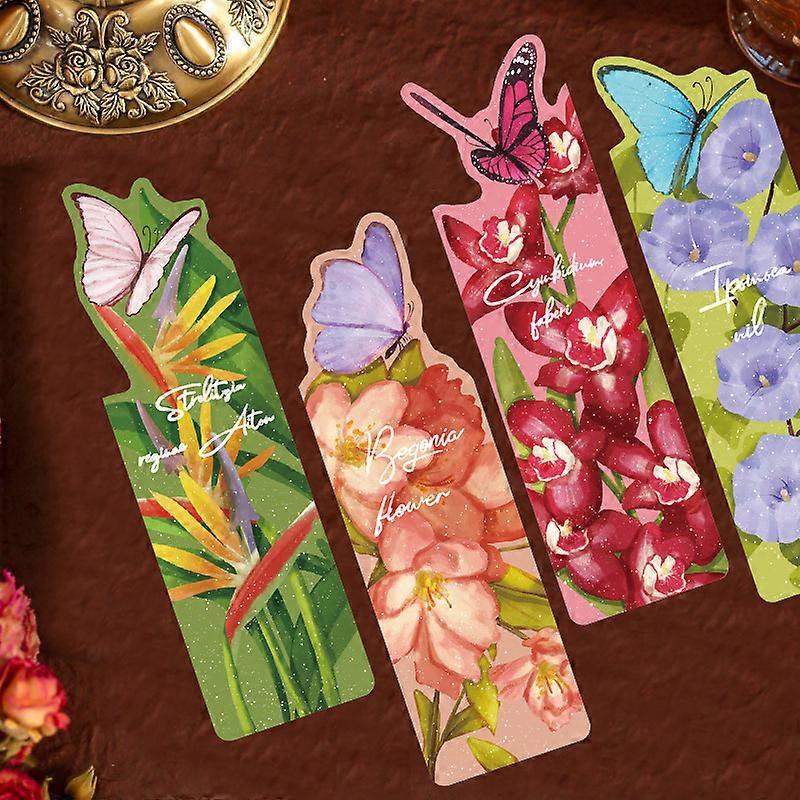 30 butterfly and flower themed minimalist journaling materials, artistic and creative bookmarks for DIY reading.