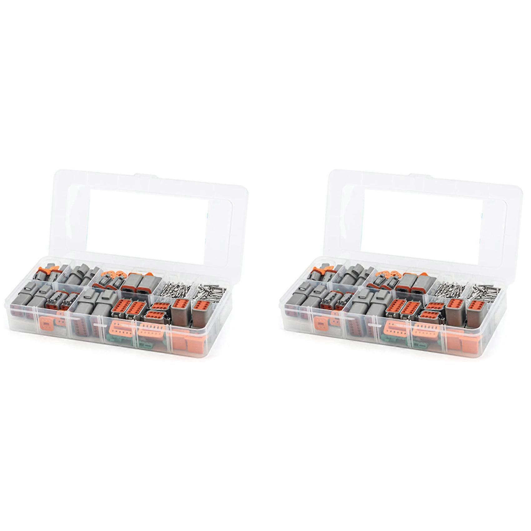 376PCS Deutsch DT Gray Connector Kit with 16 Solid Contacts in 2,3,4,6,8 and 12 Pin Configurations,A