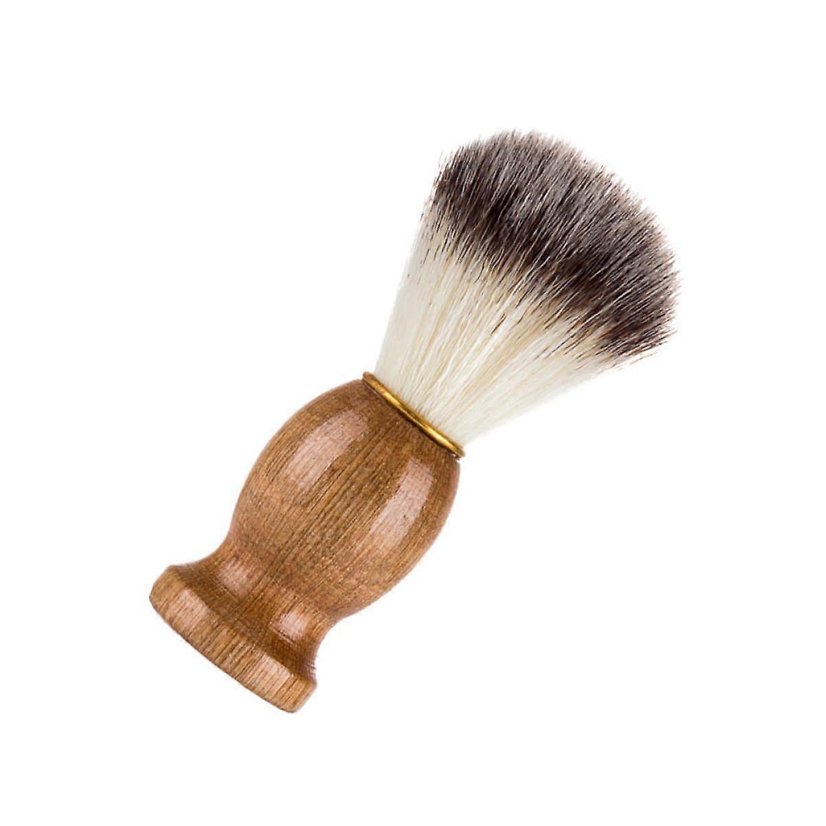 Beard Brush with Natural Wooden Handle and Soft Nylon Bristles for Men Shaving and Grooming