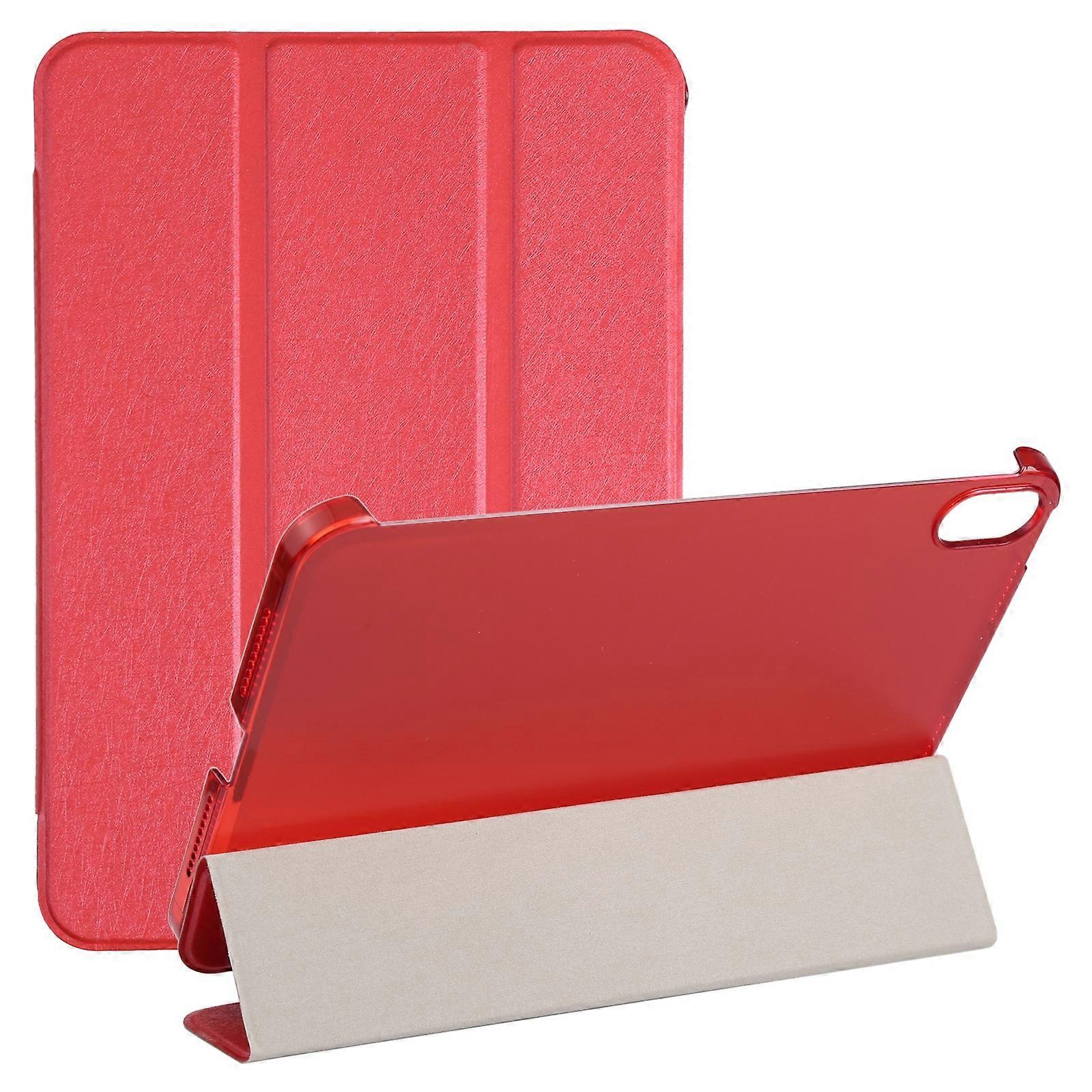 For iPad mini 2024 / mini 6 Silk Texture Three-fold Horizontal Flip Leather Tablet Case with Holder