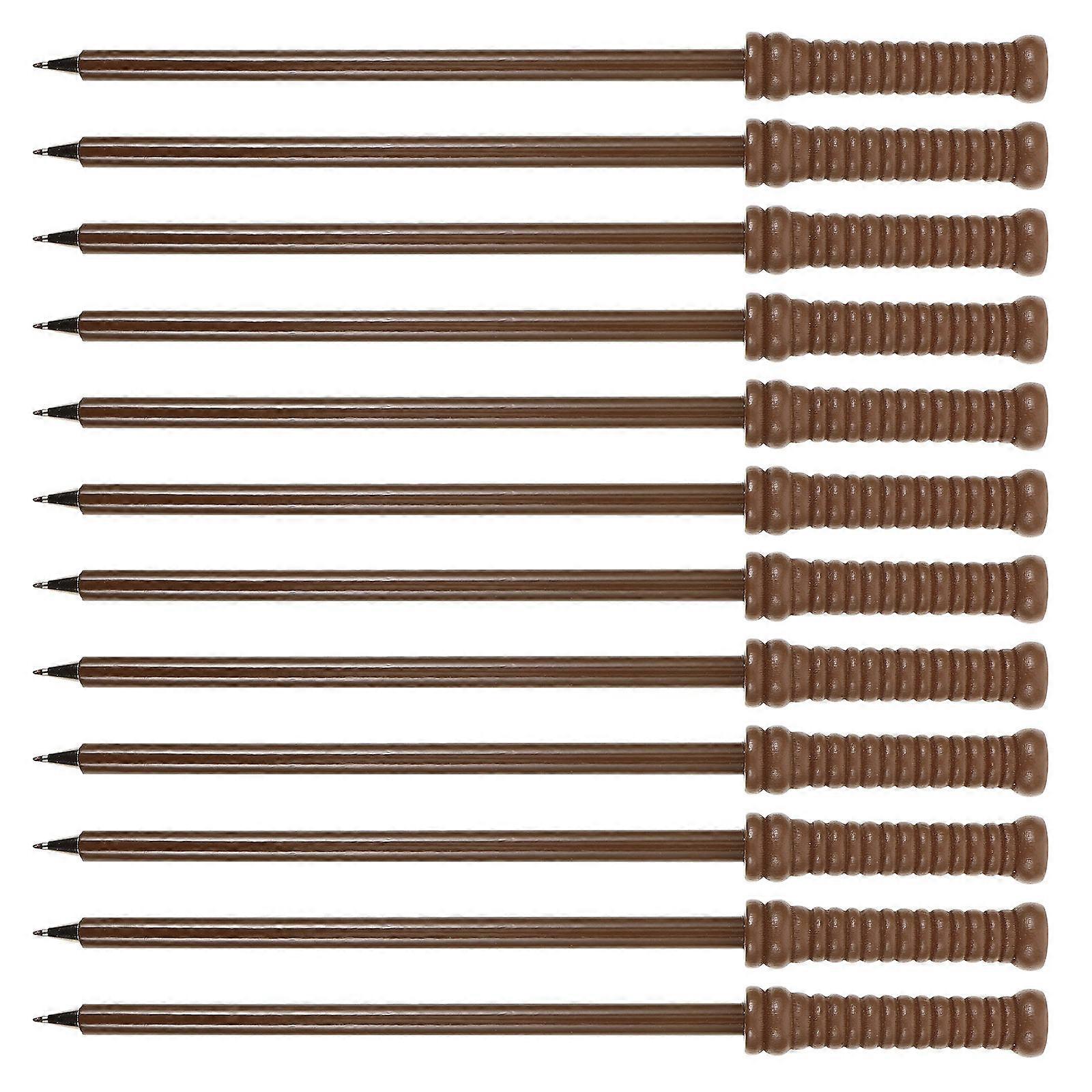 Wand Design Ballpoint Pens For Halloween Parties And Daily Writing In Brown Color With Writing Function 12Pcs