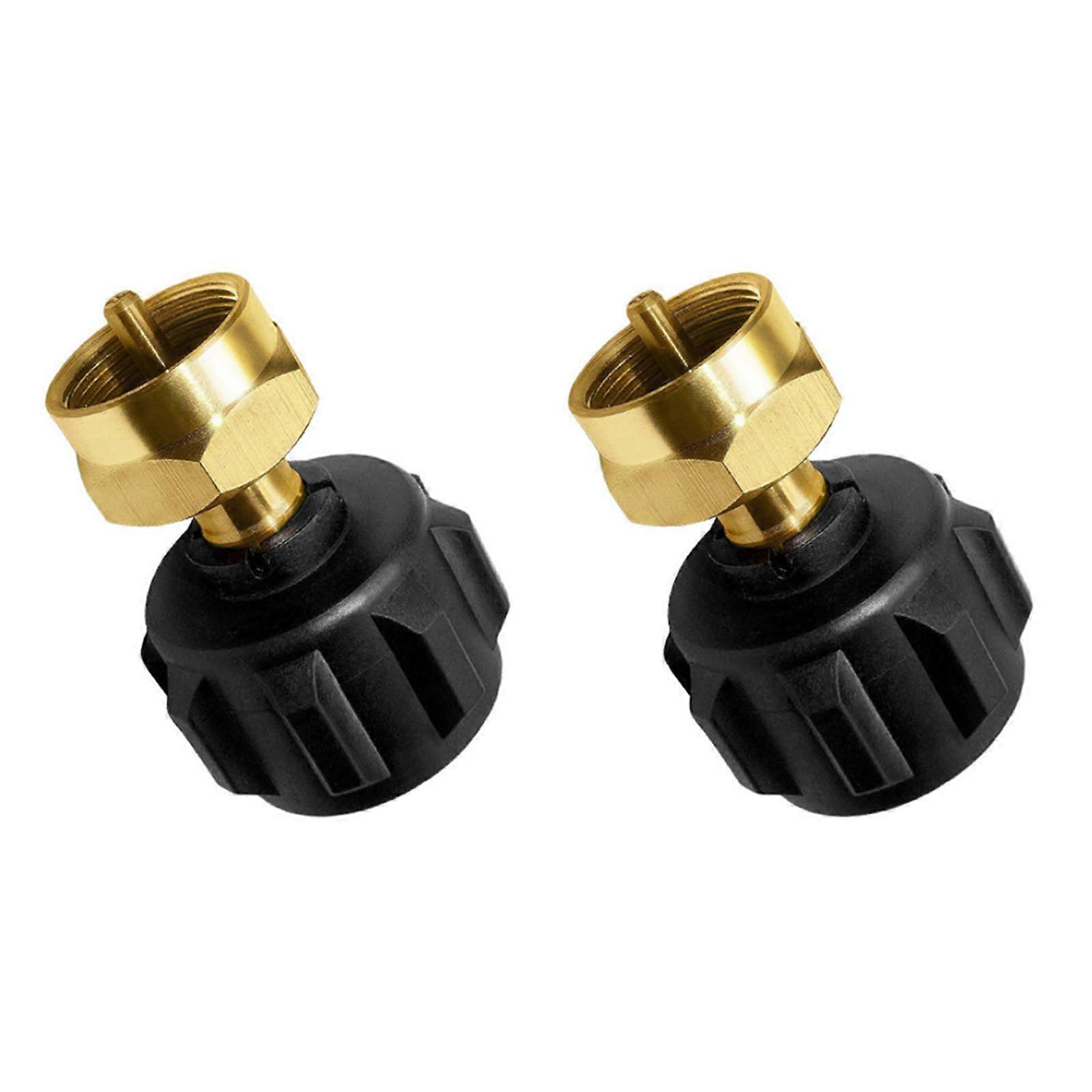 2 Pcs Brass Propane Refill Adapter for 1 lb Bottles from 20 lb Tank, LeakResistant Connection