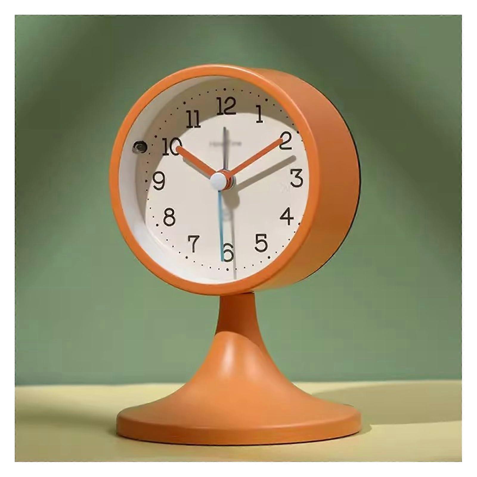Alarm Clock for Bedroom Silent Non Ticking Nordic Design with Night Light Battery Operated