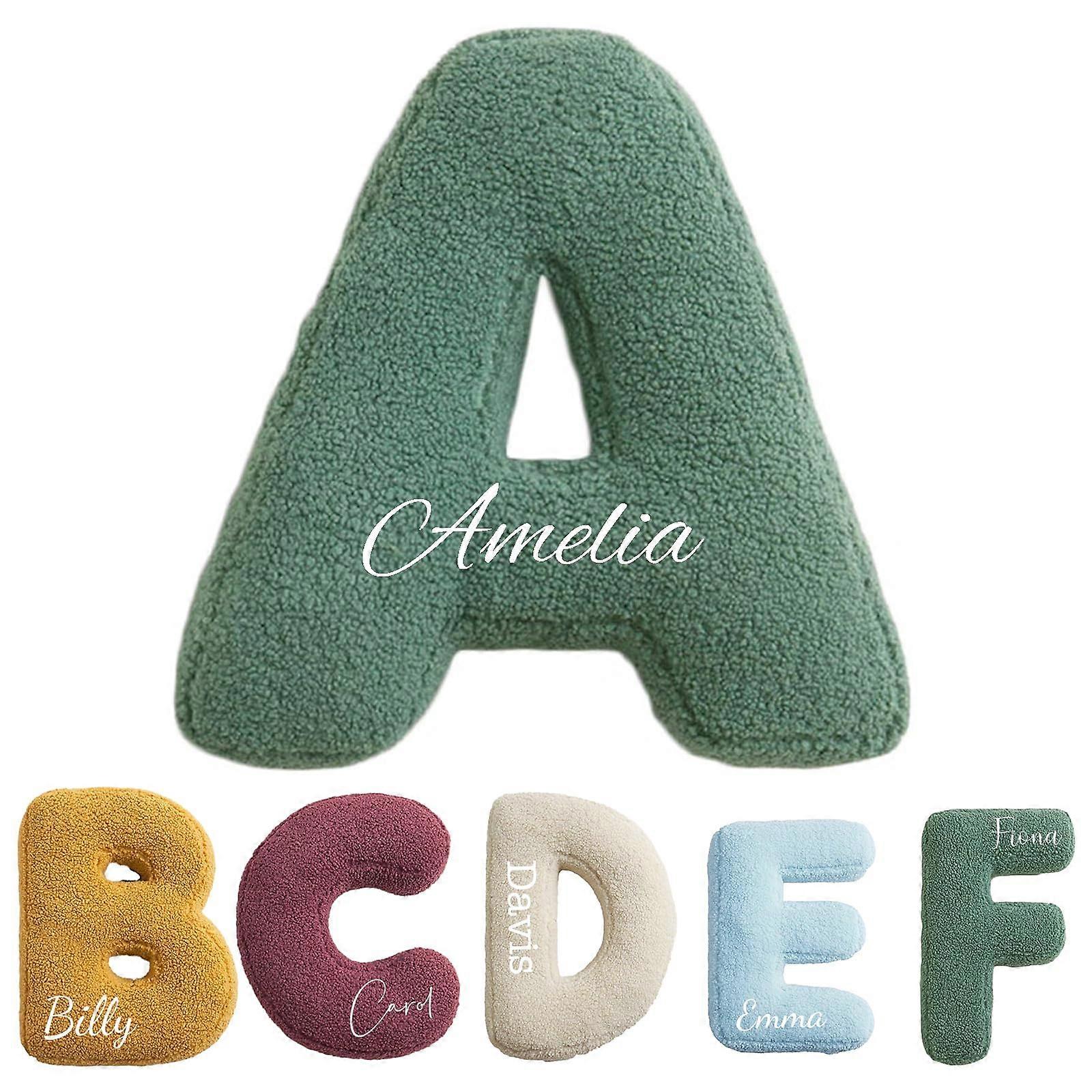 Custom Name Pillow with Hypoallergenic Plush,  Letter Cushion for Kids Room and Nursery