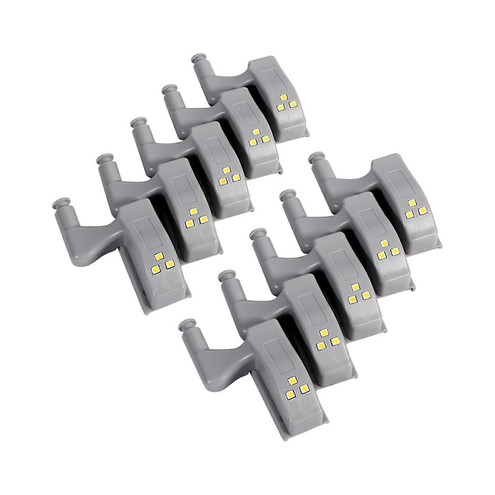 Cabinet LED Light Hinge Design Battery Powered Cool White for Cupboard Closet 10pcs Set