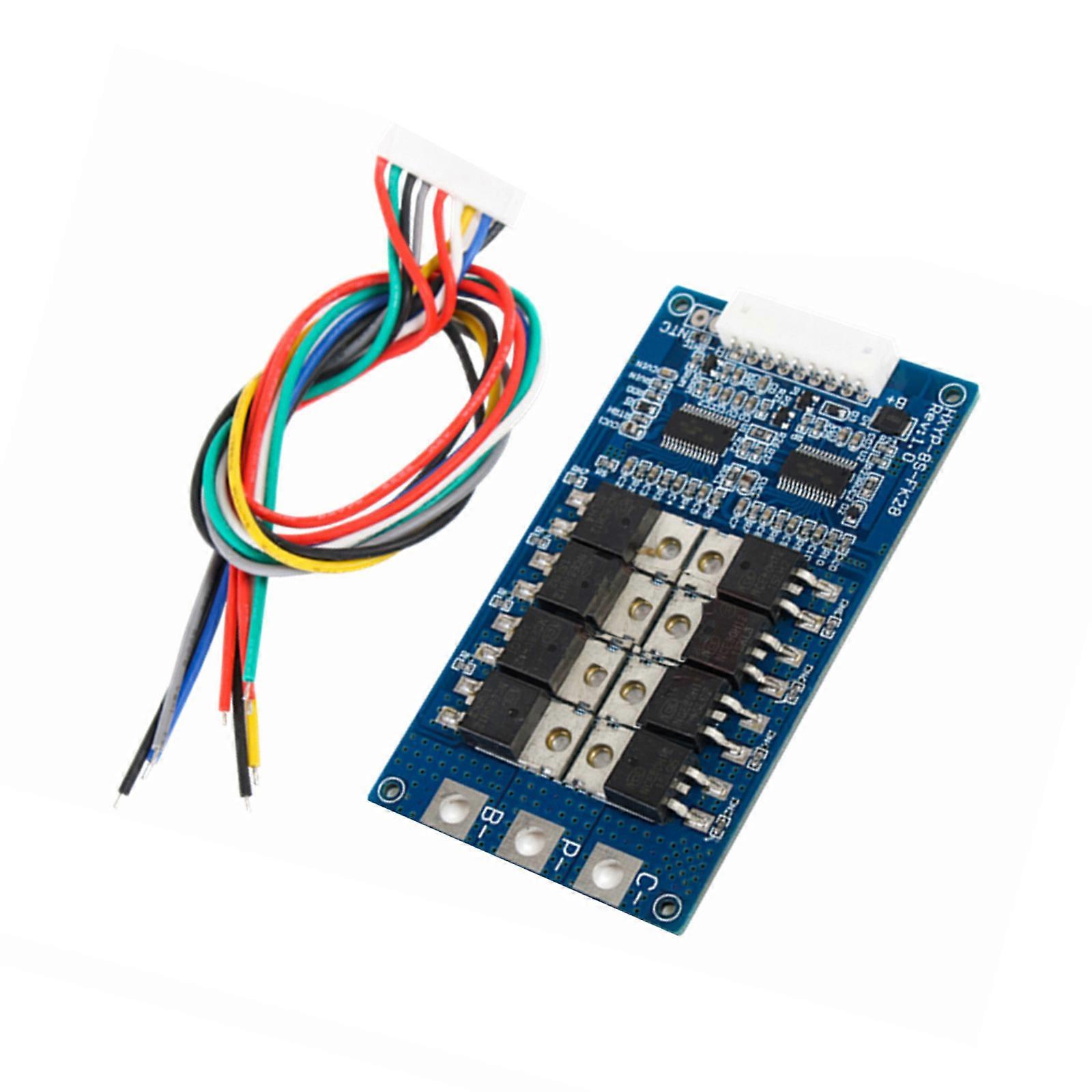 8 String Lifepo4 Protections Module Supporting 28A Load Integrated Short Circuit Prevention Heat Control Multicolor