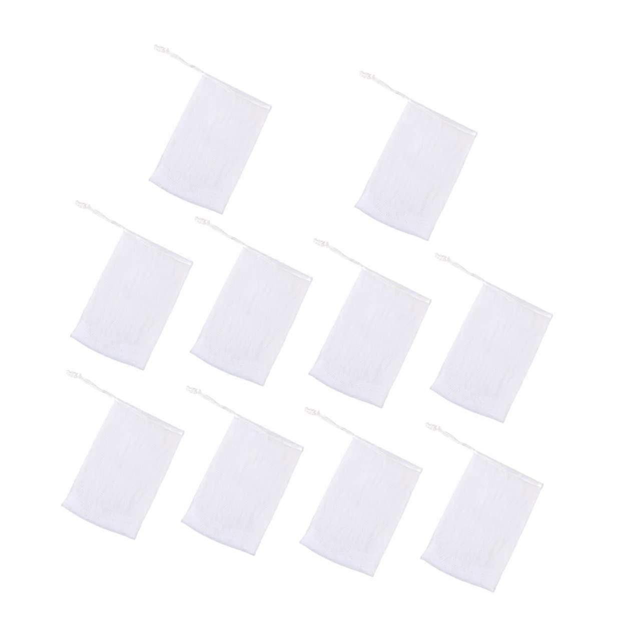 10Pcs Double Layer Foaming Soap Bags for Rich Bubble Creation and Deep Facial Cleansing