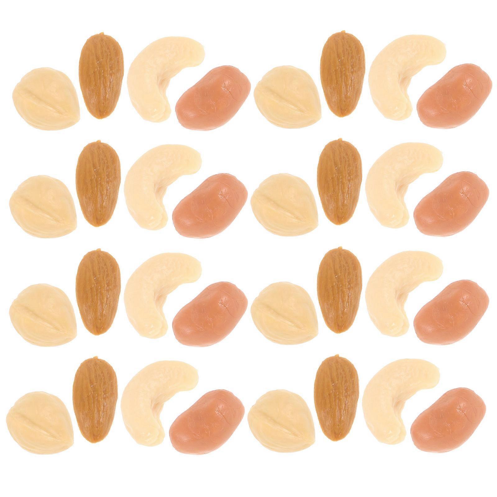 Plastic Fake Nuts Assorted Color Simulation Nut for Decoration 4Sets