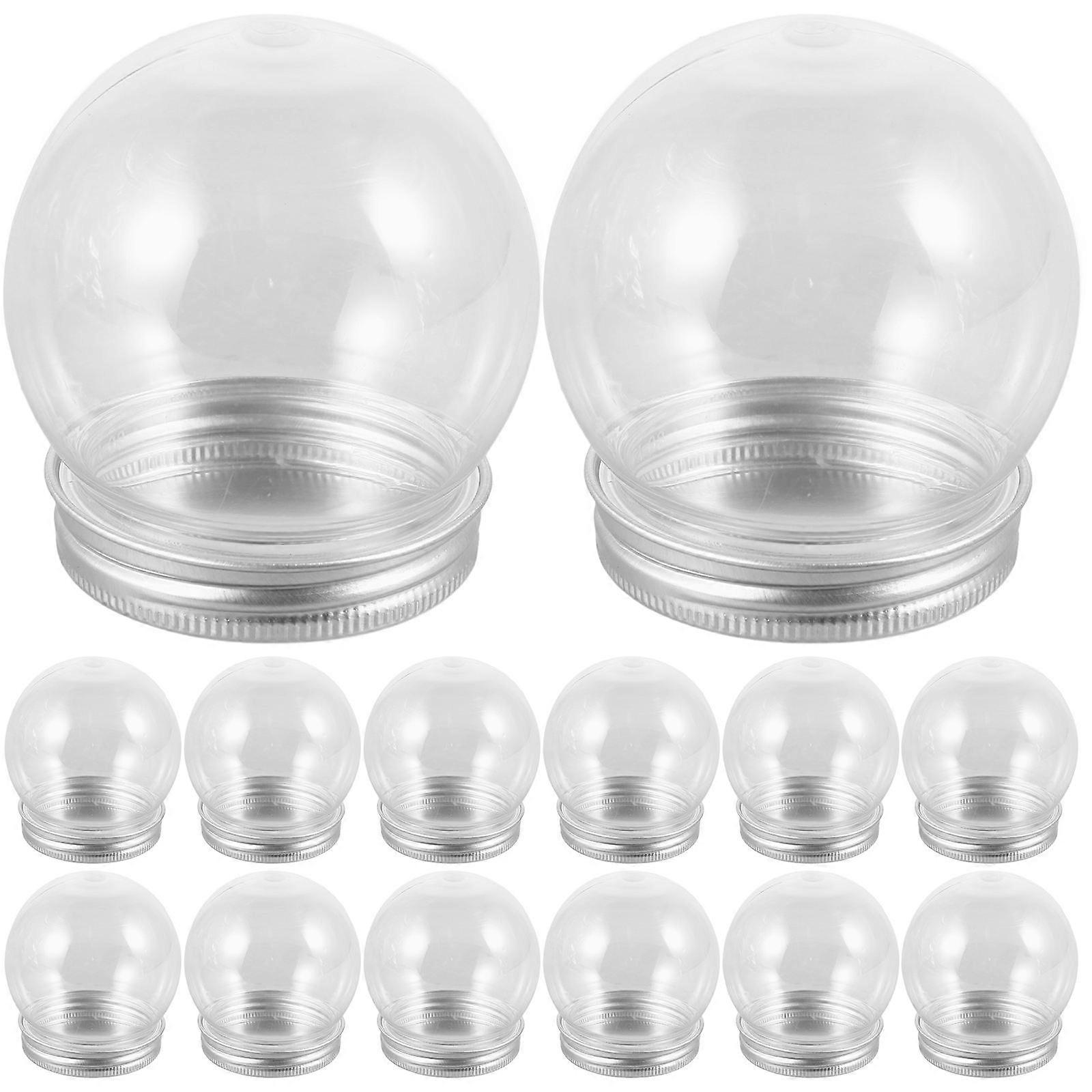 Clear Plastic Snow Globes DIY Water Globe Set with Screw Cap 16Pcs