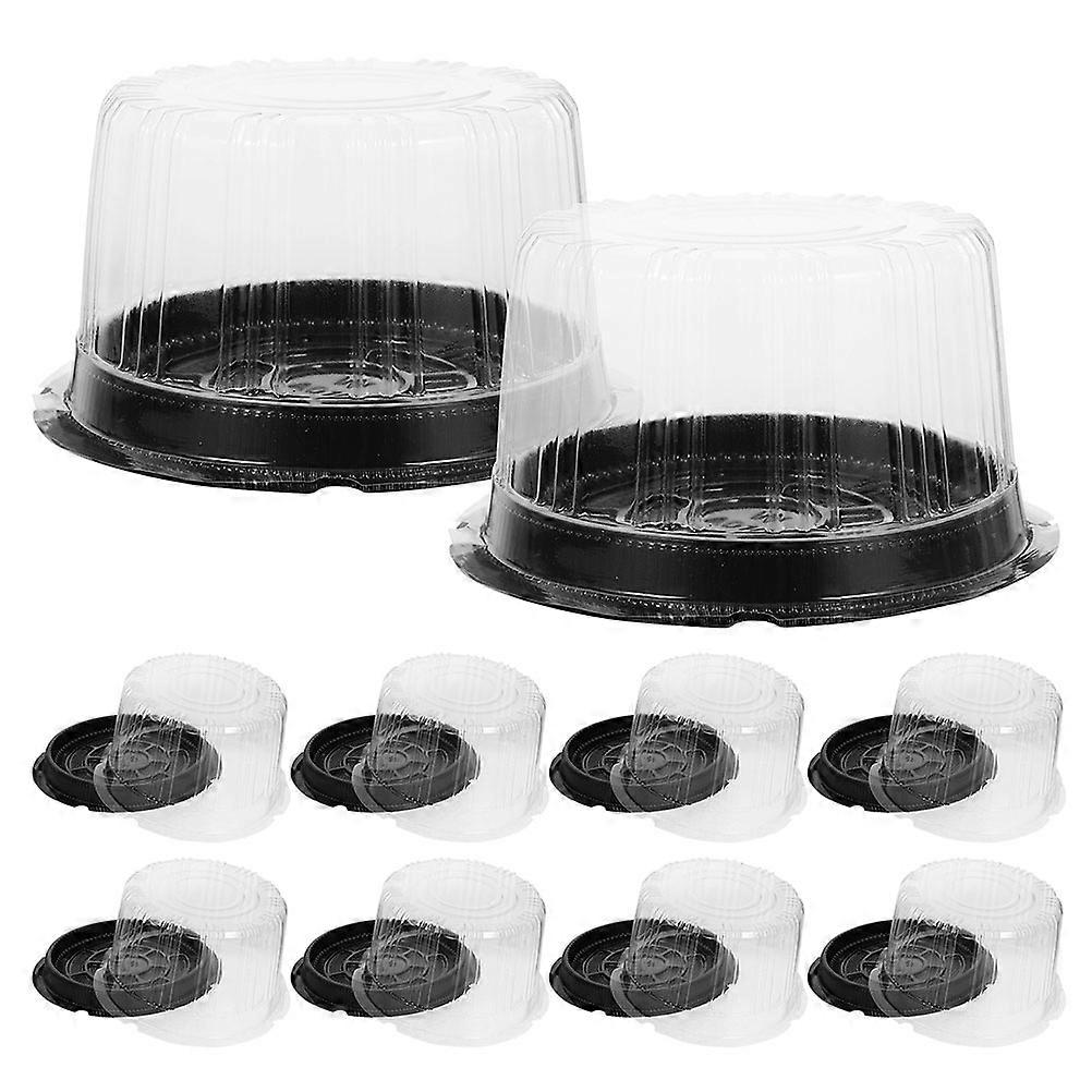 Clear Round Mousse Cake Box Container with Lids for Bakery Use 25Pcs