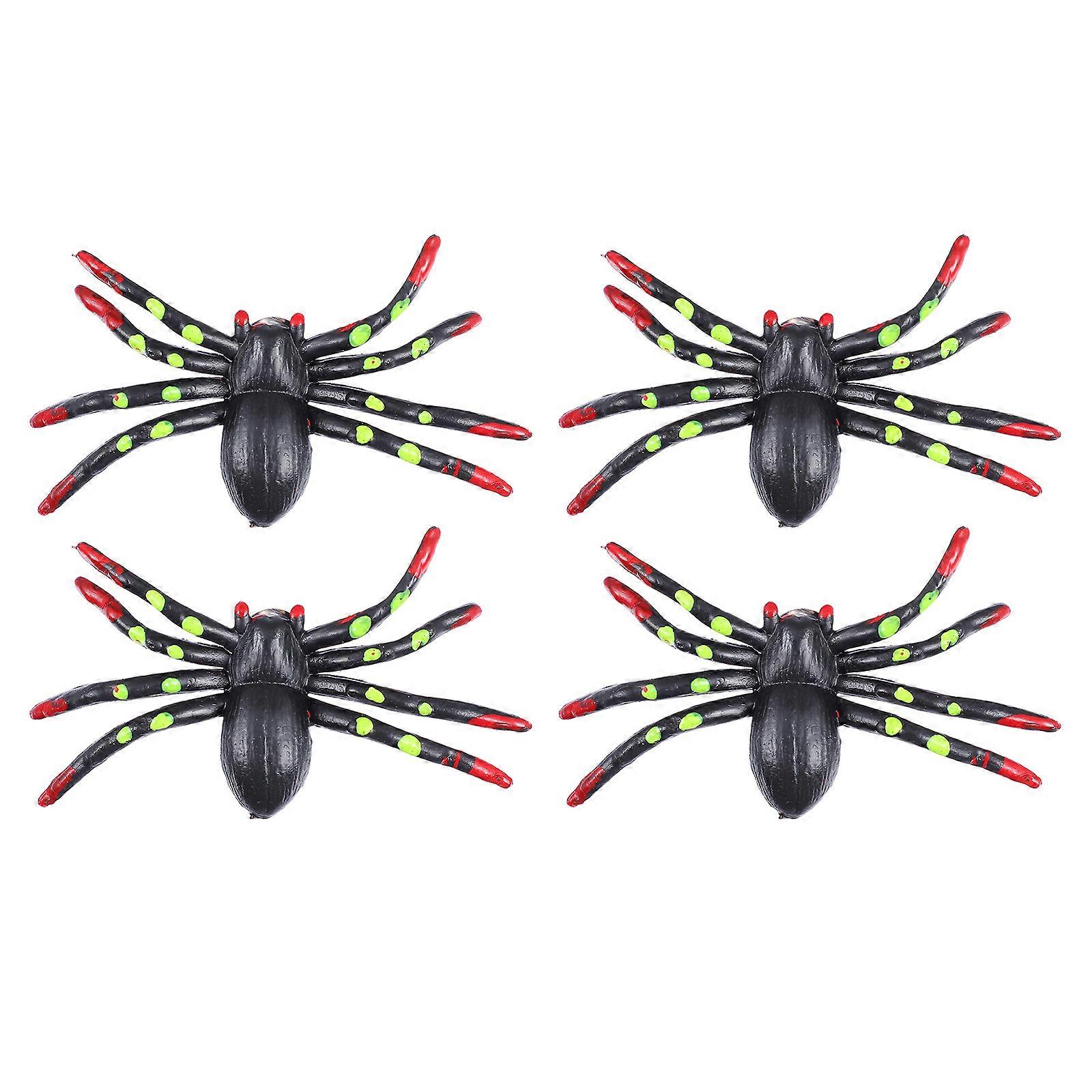 Halloween Plastic Spider Toy Prank Props for Decor 12Pcs Pack