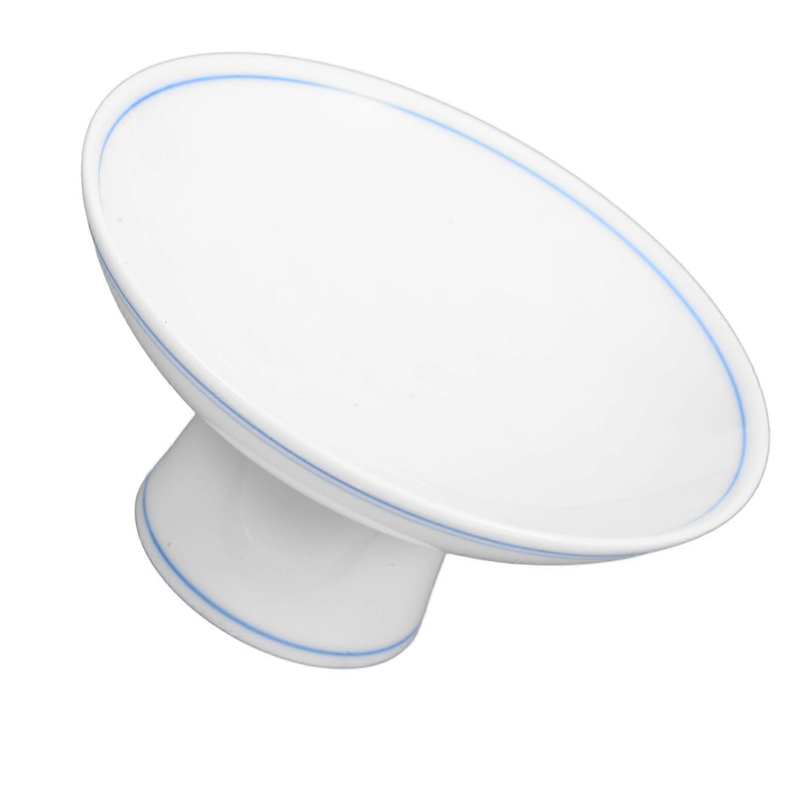 White Ceramic Footed Fruit Plate Decorative Bowl for Home Use