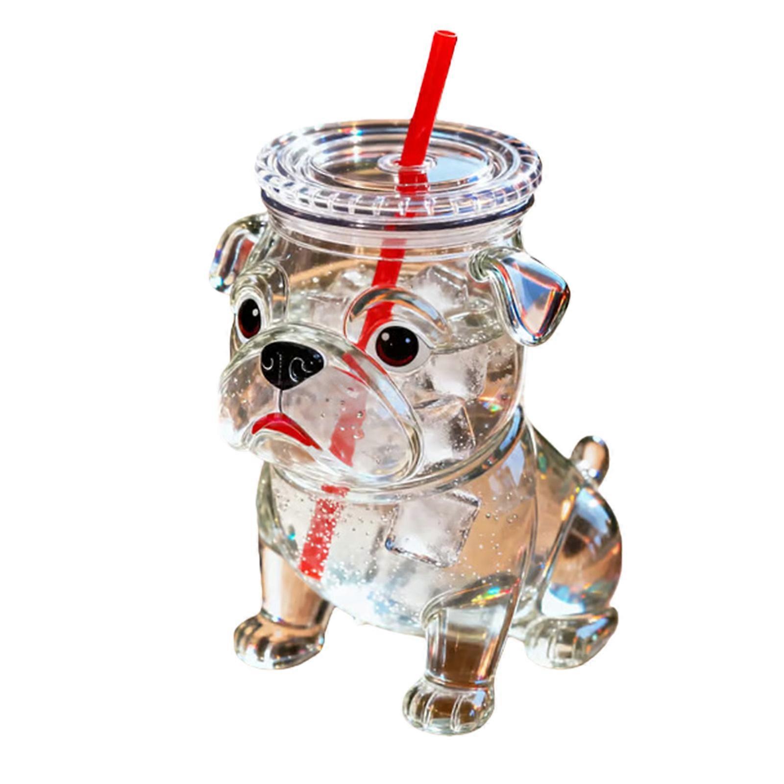 Animals Glass Cup with Screw Cap Straw for Various Drinking for Home Decoration Item Practical and Charm Multicolor