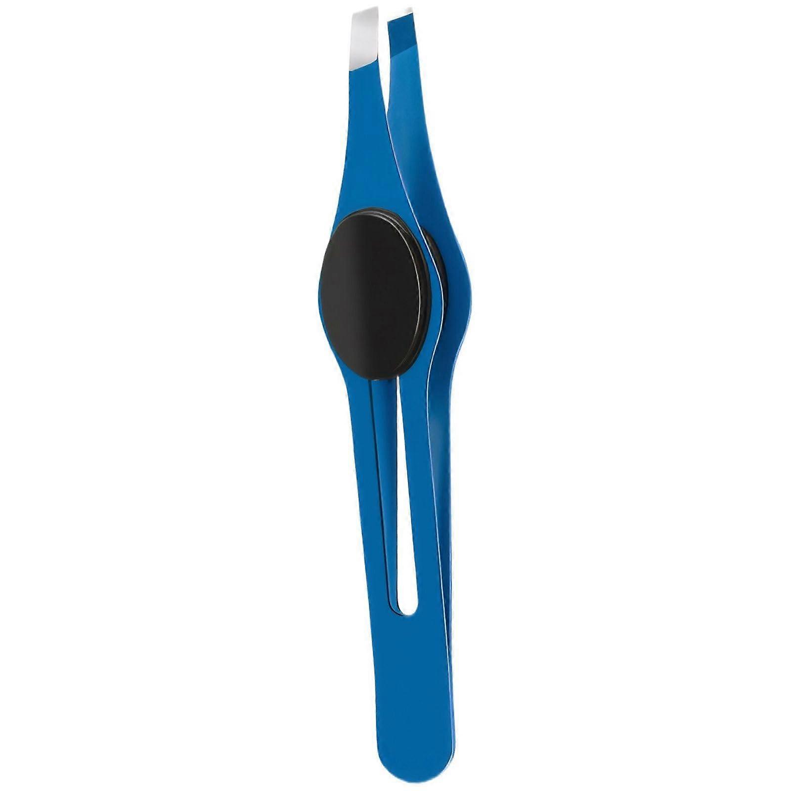 Eyebrow Tweezers Stainless Steel Precision Slant Tip with Ergonomic Grip for Grooming Blue