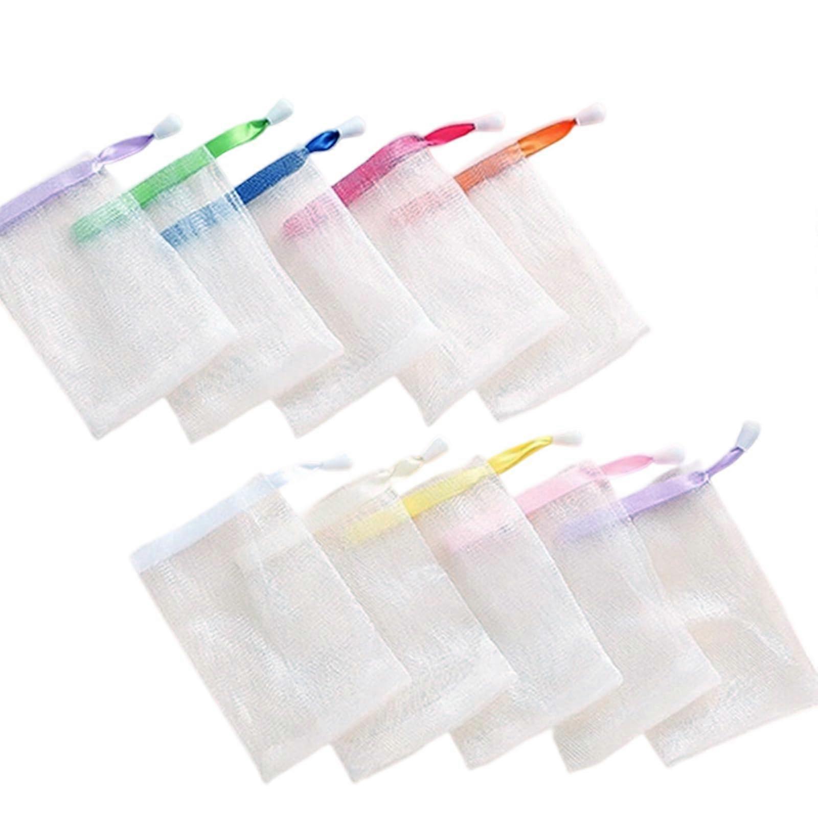 Natural Soap Saver Bag with Hanging Rope, Gentle Exfoliating Mesh for Rich Lather and Quick Drying