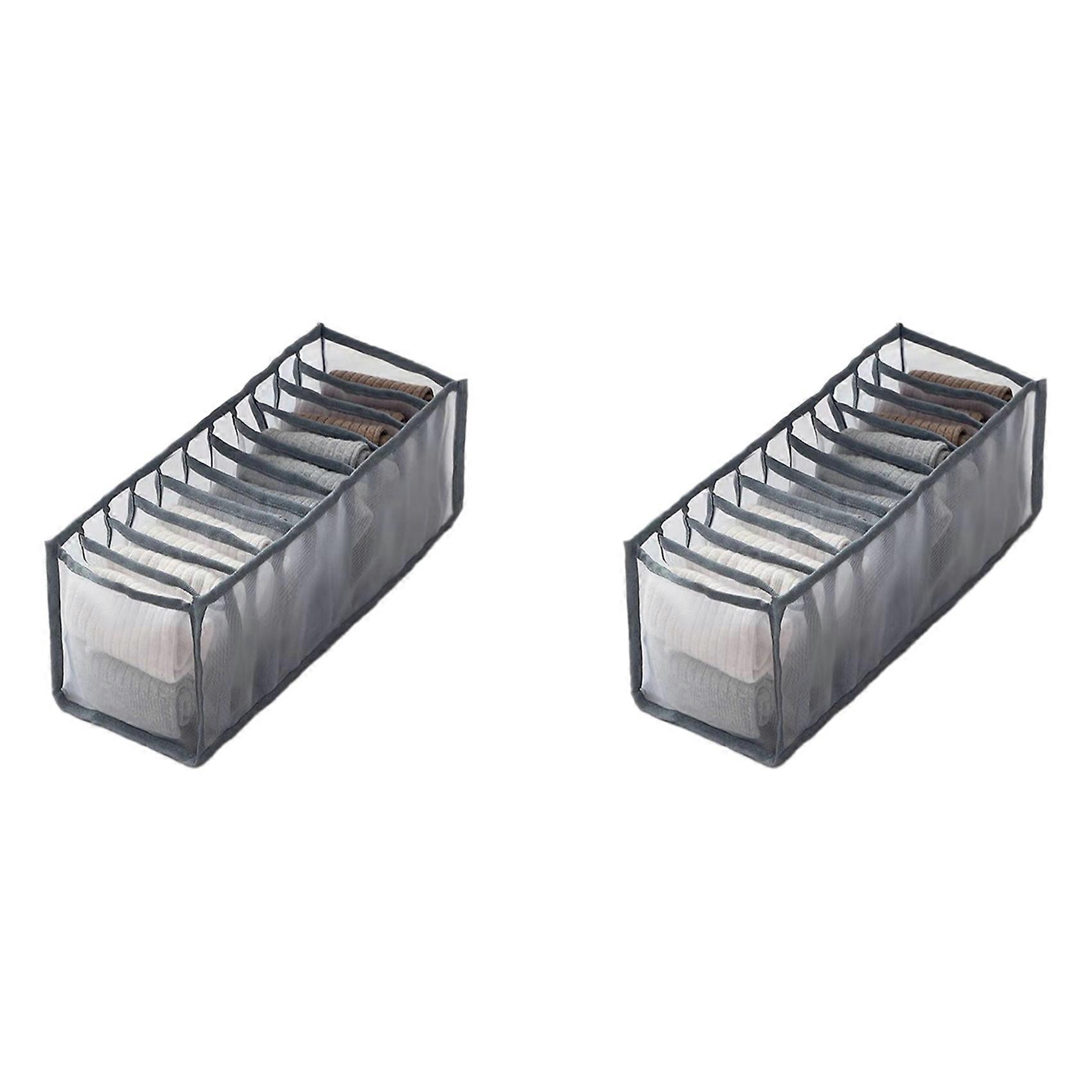 Underwear Bra Socks Organizer Storage, (Gray-11 Grids)