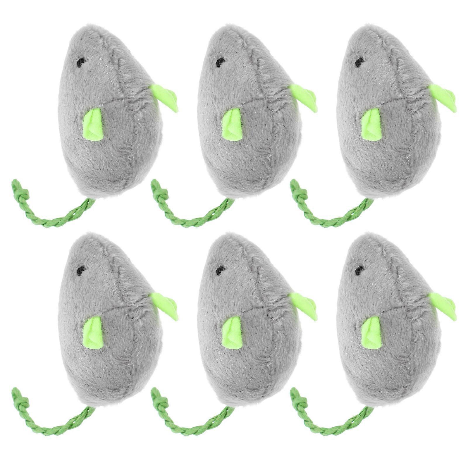 6Pcs Plush Mouse Cat Toy for Indoor Exercise and Entertainment Interactive