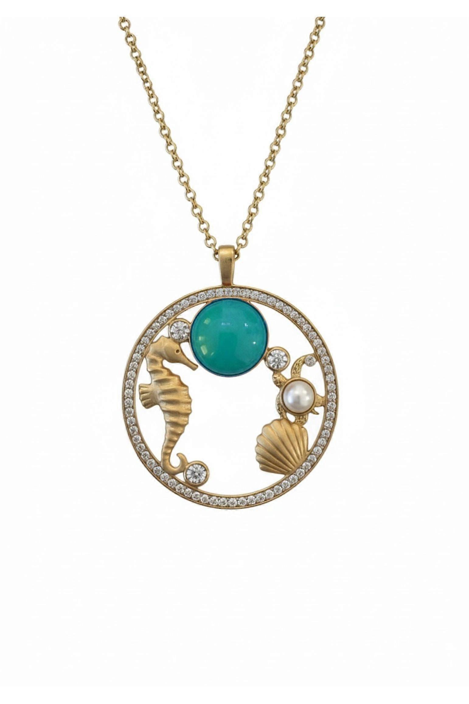 Oceanic Wonderland Necklace Turquoise Gold
