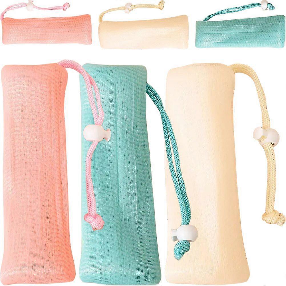 6pcs Shower Soap Exfoliating Soap Pouches Multi-layer Bathing Soap Foaming Bags