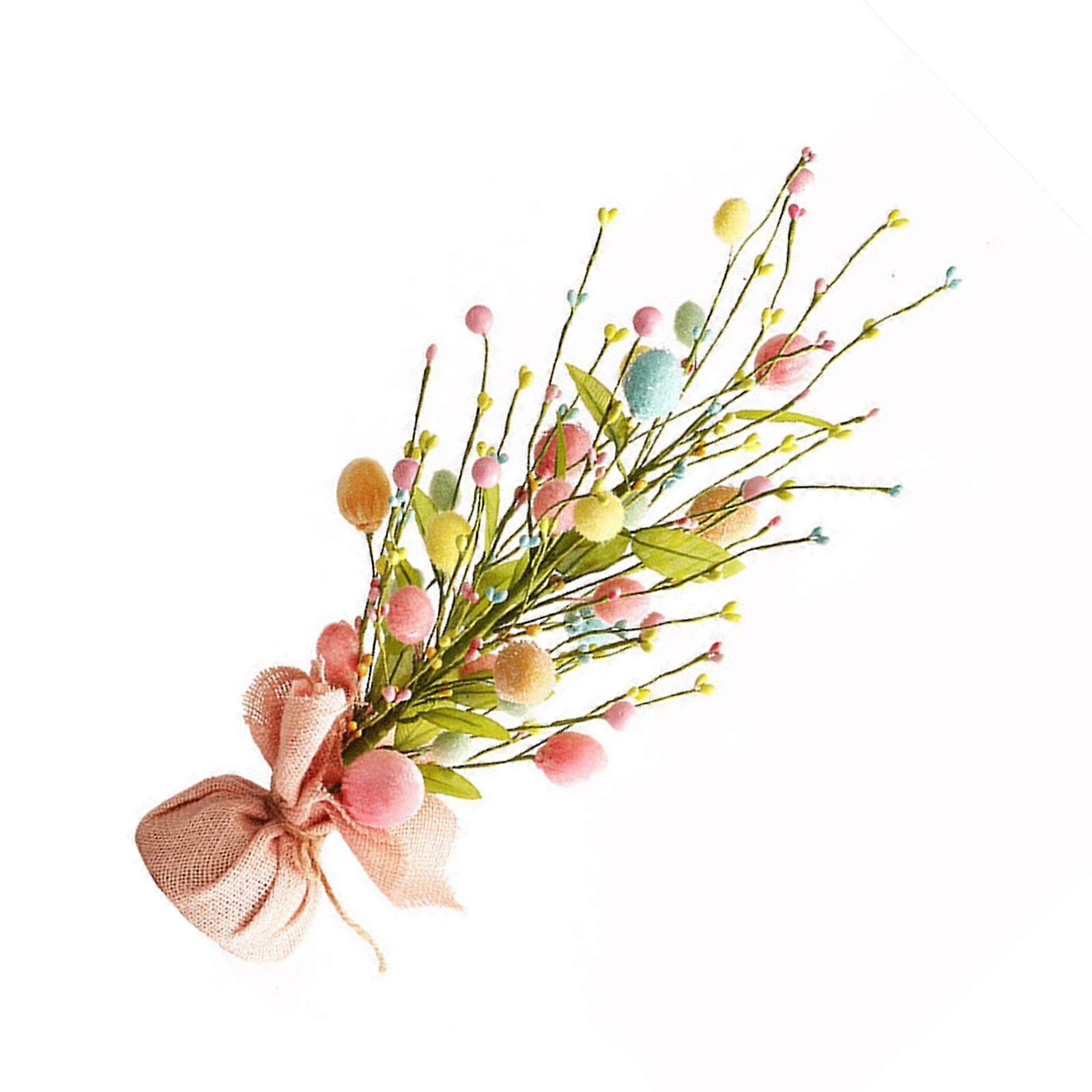 Artificial Easters Flower,Easters Floral Stem Berries Decorative Spring Floral Stem Speckled Easters Eggs Twig Branch Multicolor