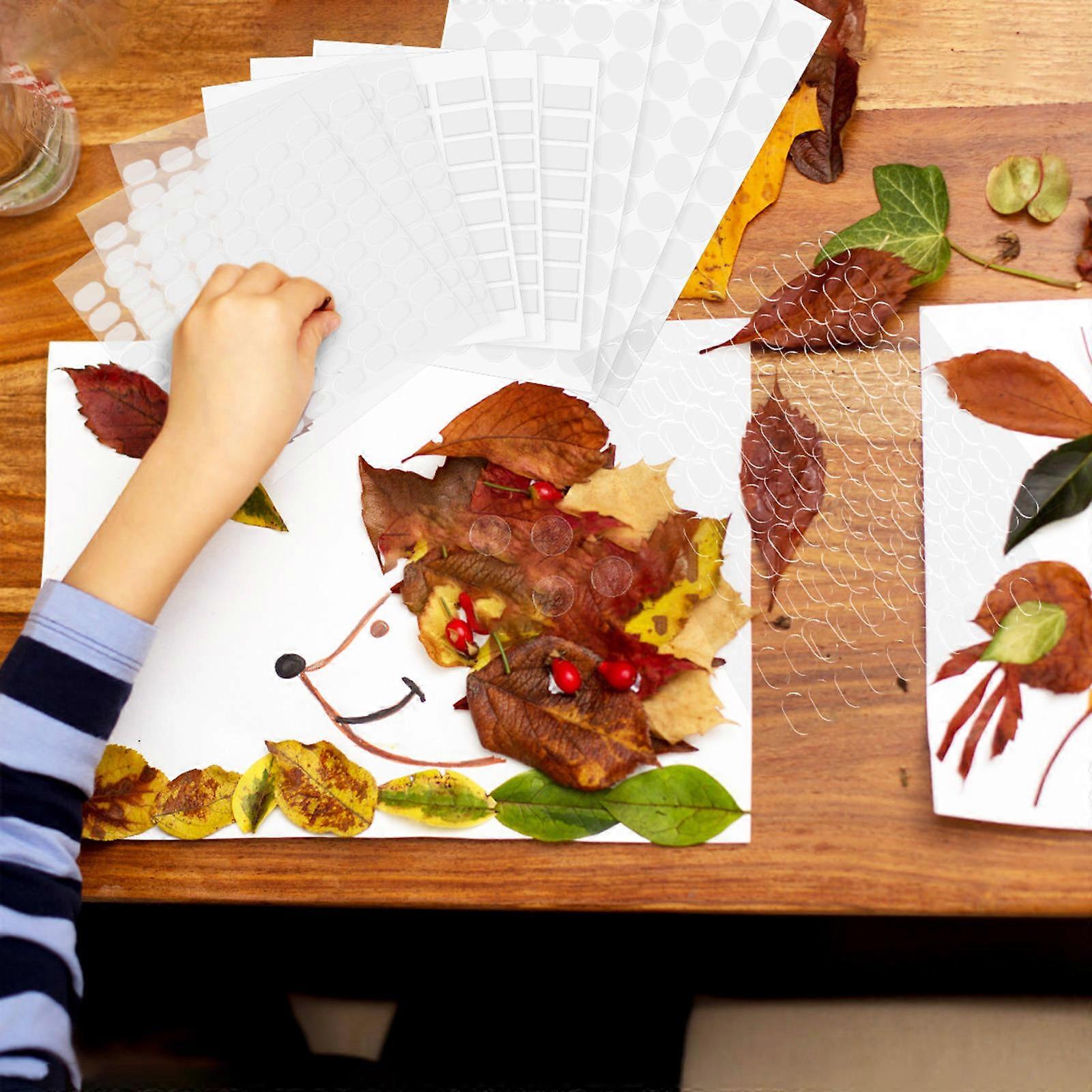 Double Sided Adhesive Glue Points for Crafts 9 Sheets Transparent