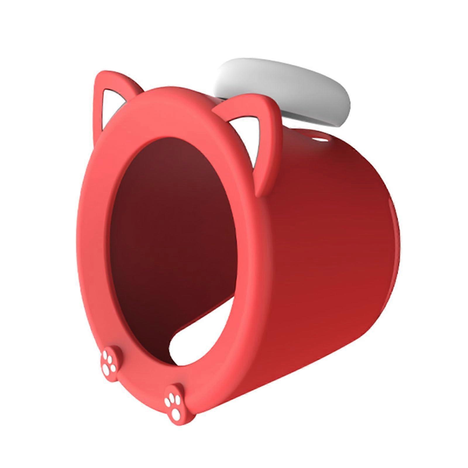 Alarmo Clock Silicone Case with Kitten Ear Design, Shockproof and Scratchproof Protective Cover Red