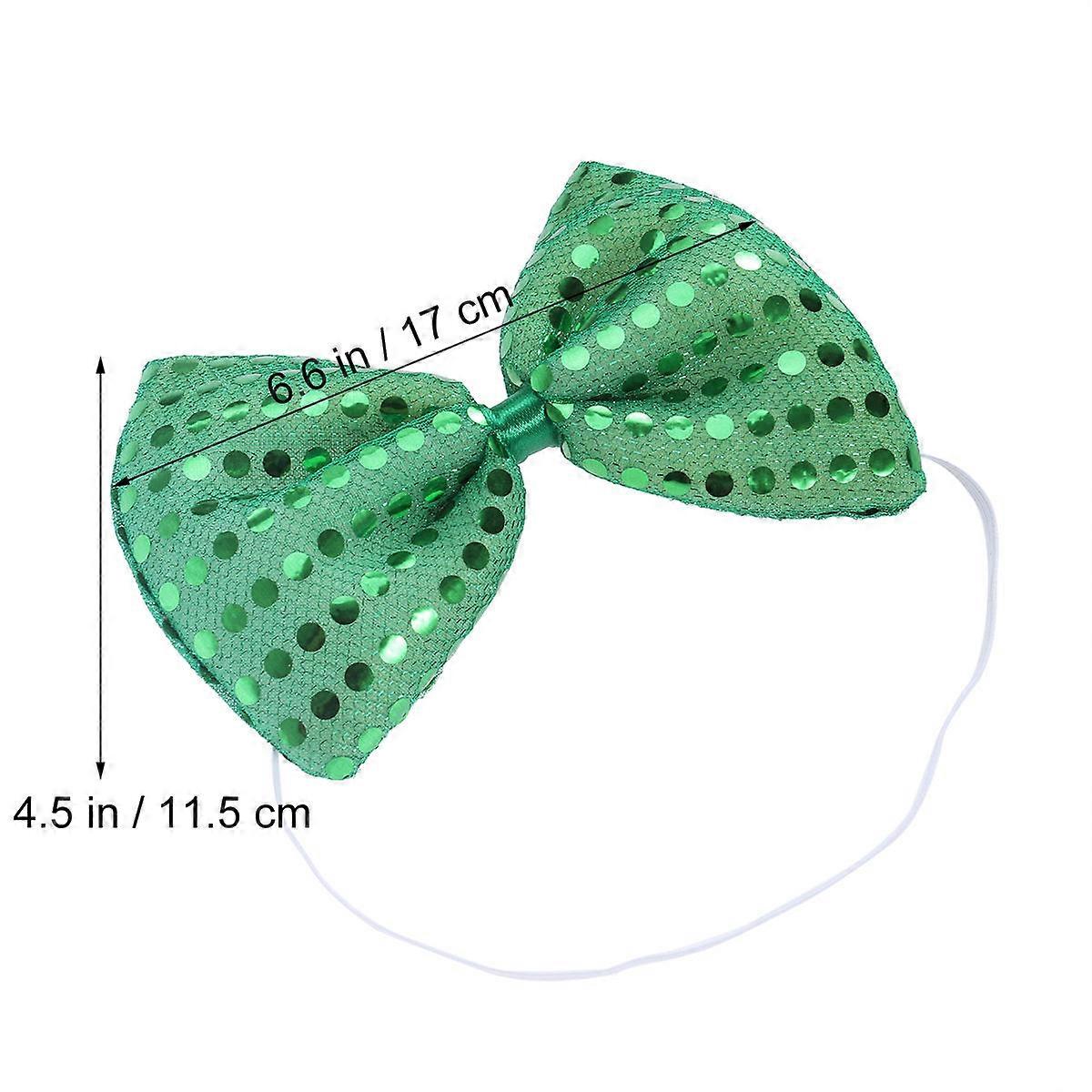 Pre-Tied Bow Tie Sequin Bowtie for Suits Adjustable Green
