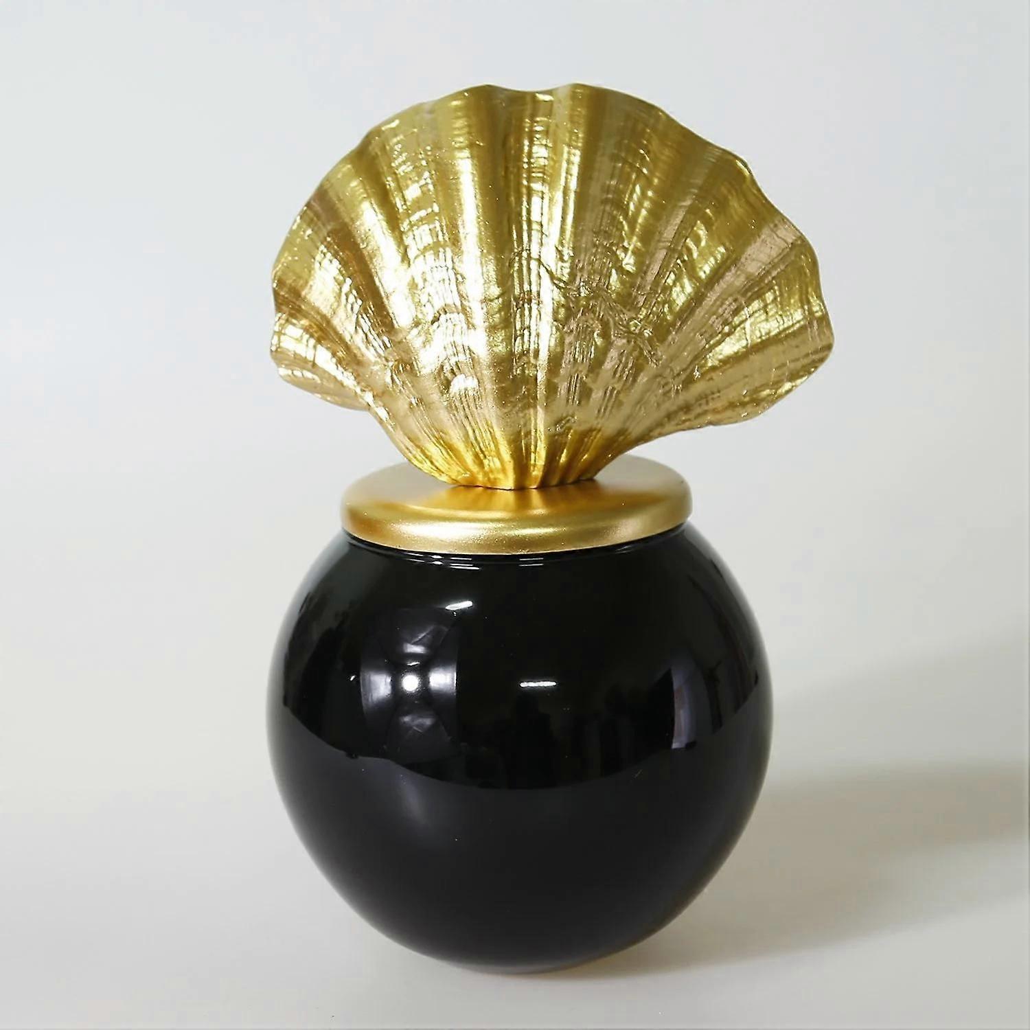 Oyster Black Glass Globe Decorative Accessory
