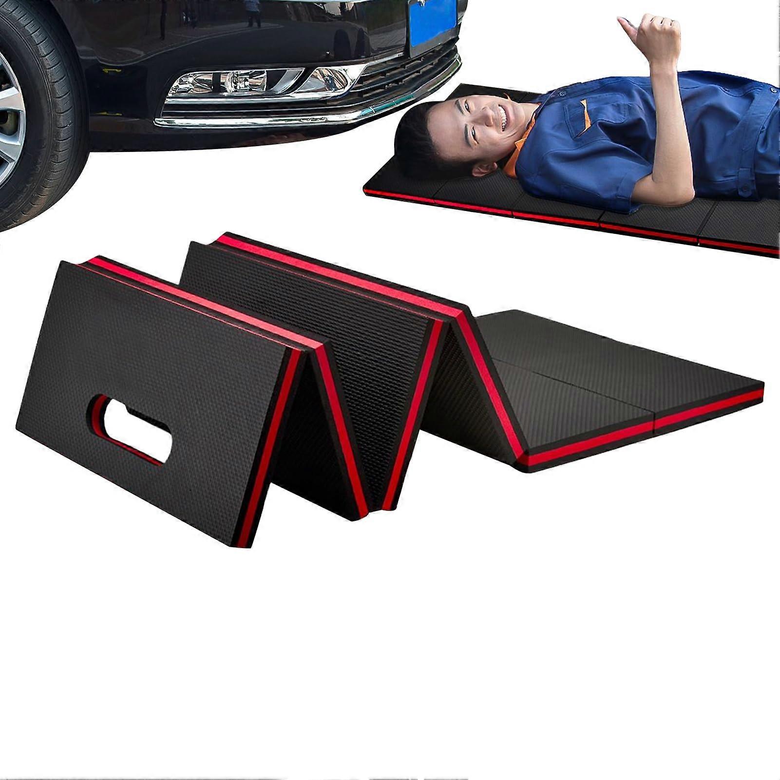 Mechanic Work Mat with Thick EVA Padding, Foldable Kneeling Pad for Garage, Workshop, Gardening, Red