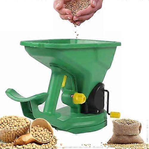 Handheld Seed Spreader with 5Level Flow Control for Uniform Lawn and Garden Fertilizer Distribution