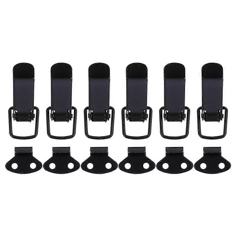 Stainless Steel Spring Loaded Toggle Latch for Locking Use 6Pcs Black Metal