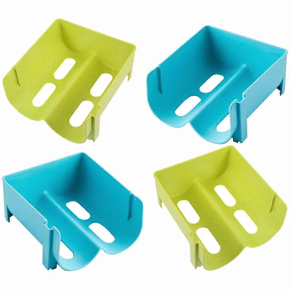 Plastic Storage Boxes 4Pcs Stackable Design Drink Racks Suitable For Home Use In Blue Color