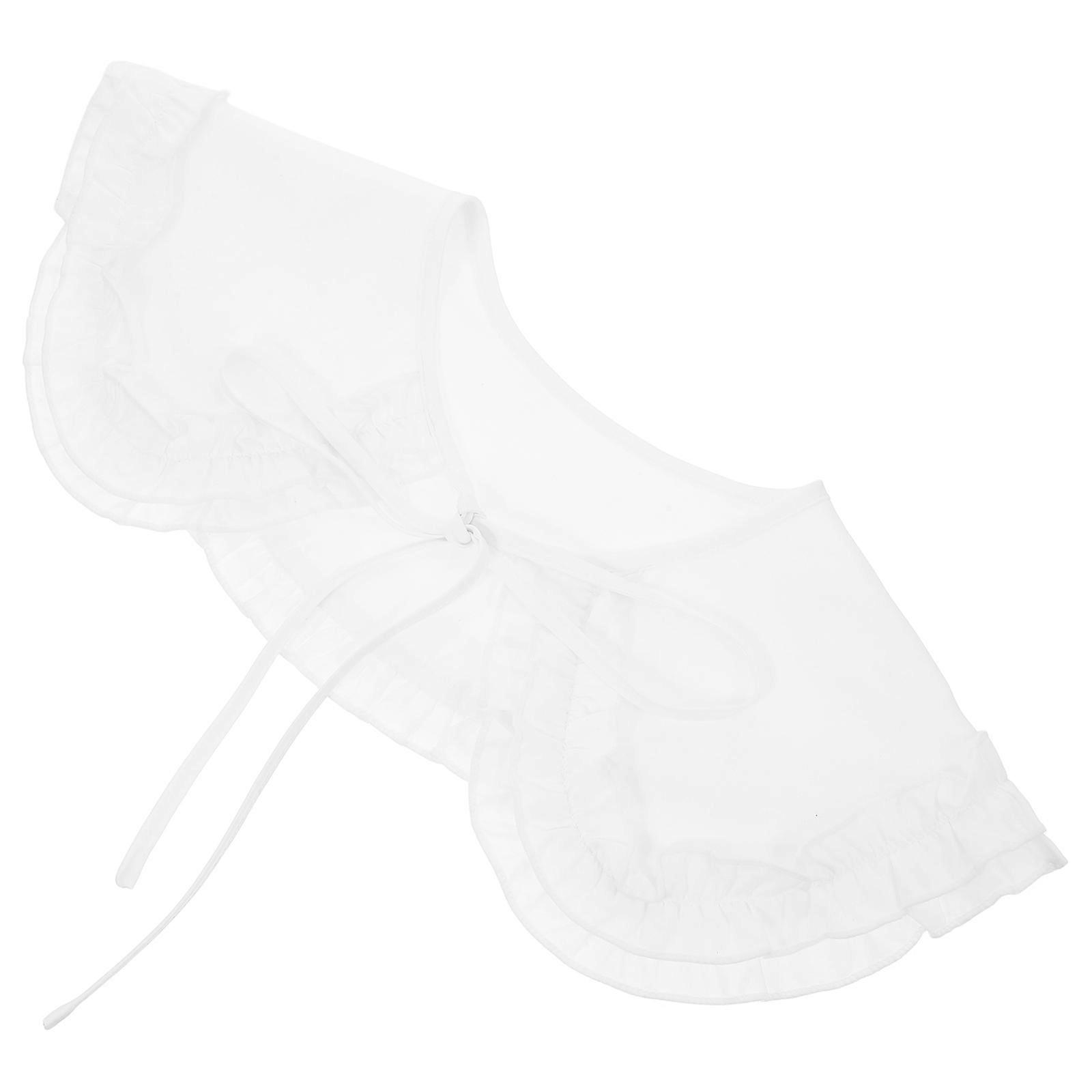 Chiffon Detachable Lotus Leaf False Collar for Girls White Clothes Accessory Size One Size Fits Most