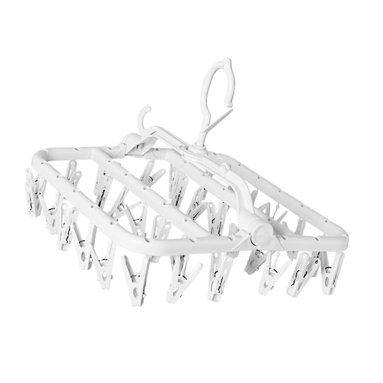 Foldable AntiSlip Clothes Hanger Organizer with Strong Laundry Drying Clips for Closet Storage