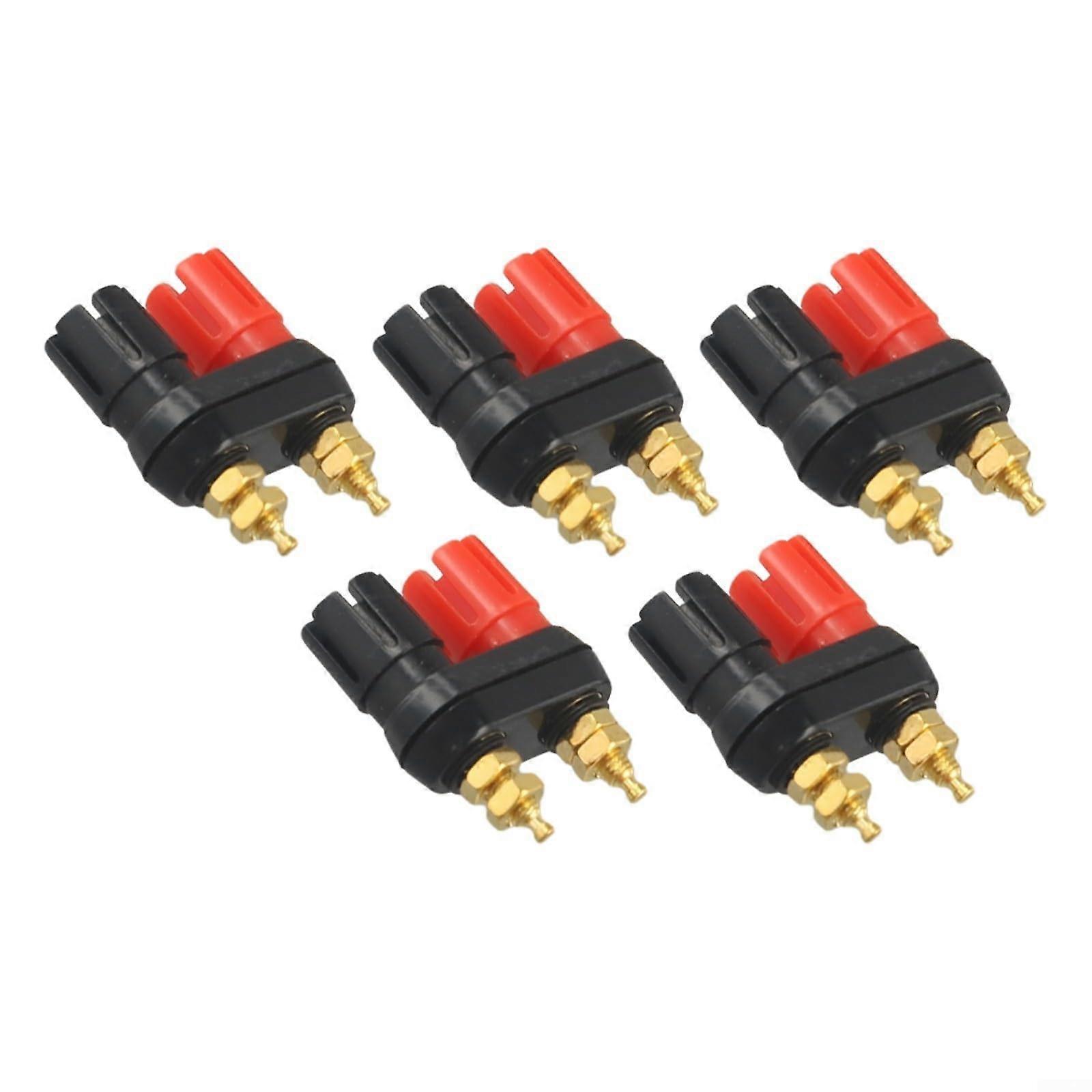 4mm Dual Banana Plug Binding Post Panel Mount Socket Connector 5 Pack Secure Standard Spacing