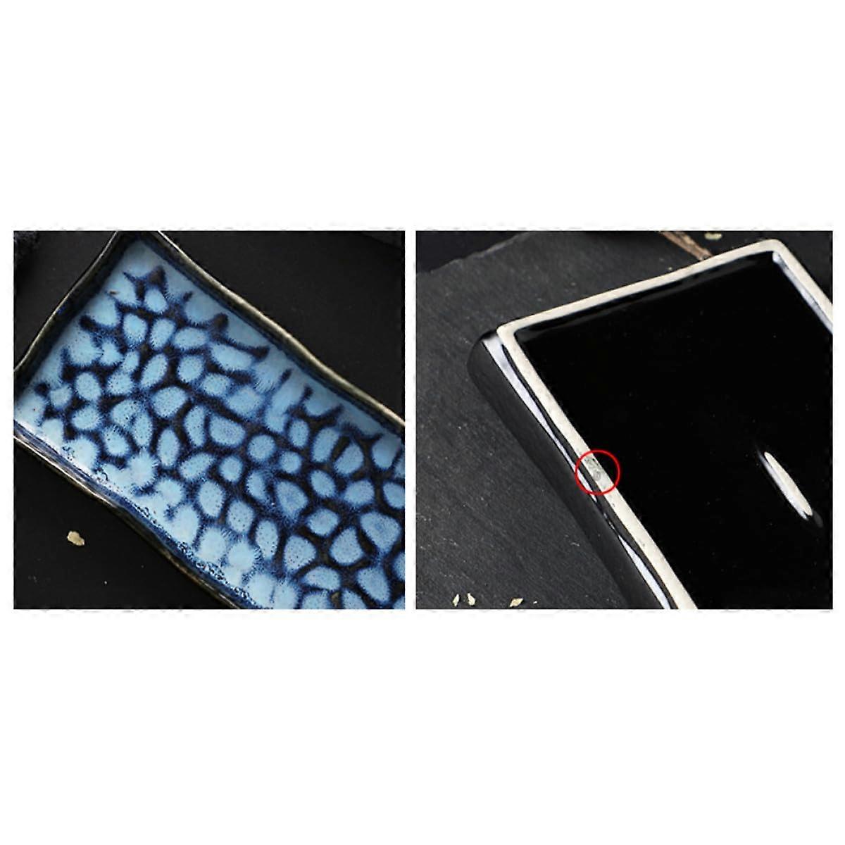 Ceramic Serving Platter 12 Inch Rectangular Sushi Plate Elegant Embossed Tray for Home and Restaurant Ref:2460