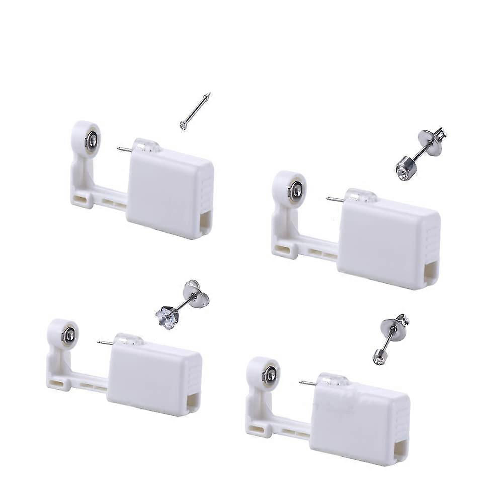 Ear Piercing Kit 4 Pack Disposable Self Ear Piercing Gun with Preloaded Studs for Home Use