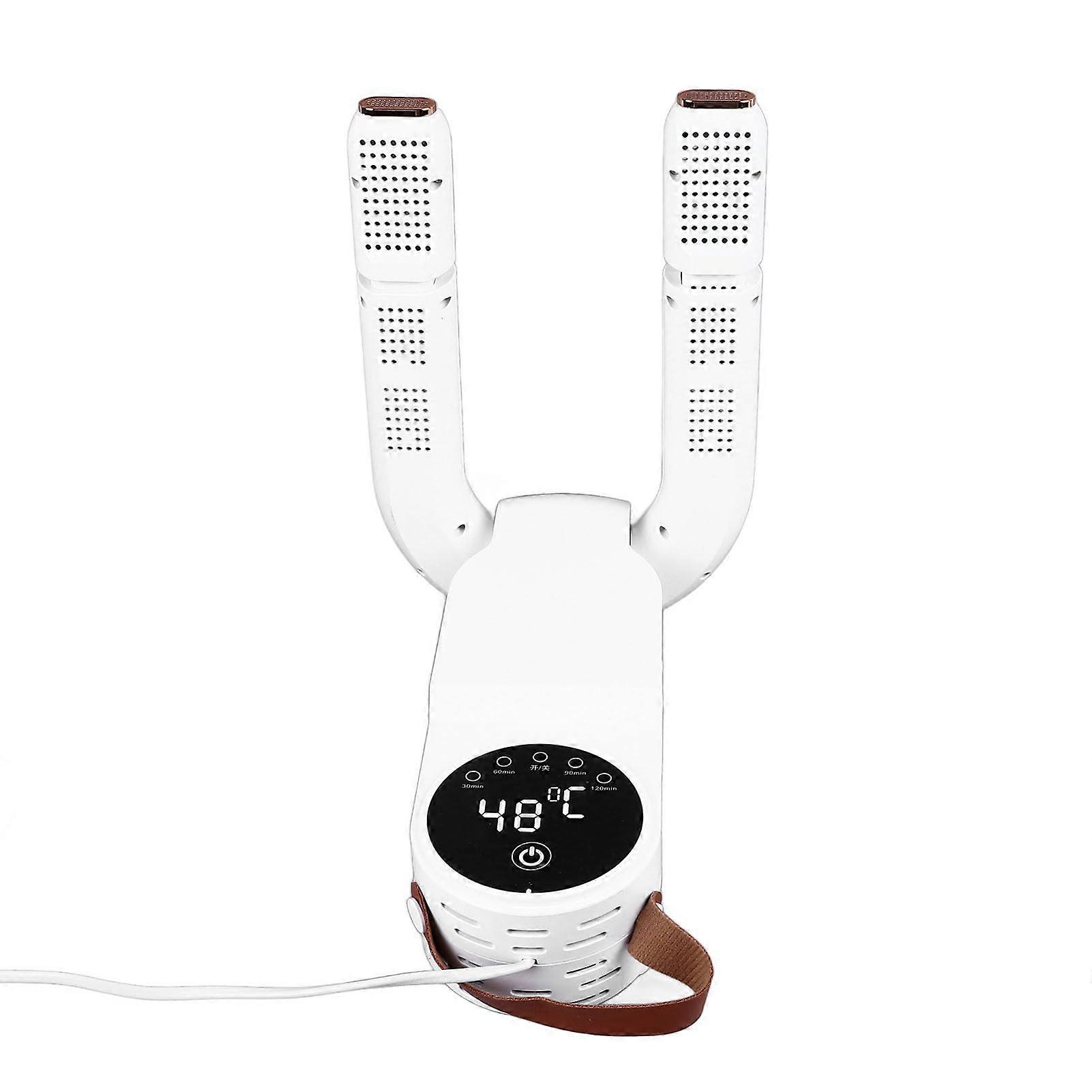Boot Dryer with Timer Fast Drying Shoe Warmer Deodorizer Foldable Low Noise UK Plug White