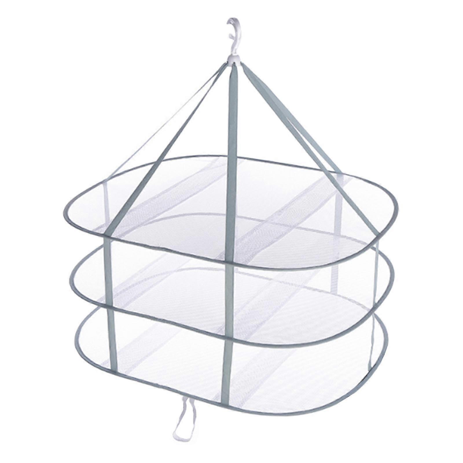 Clothes Drying Rack Foldable Stackable Mesh Sweater Dryer with Windproof Hooks for Indoor Outdoor Use