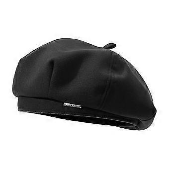 Stylish Black Decorative Beret Hat for Women Painters