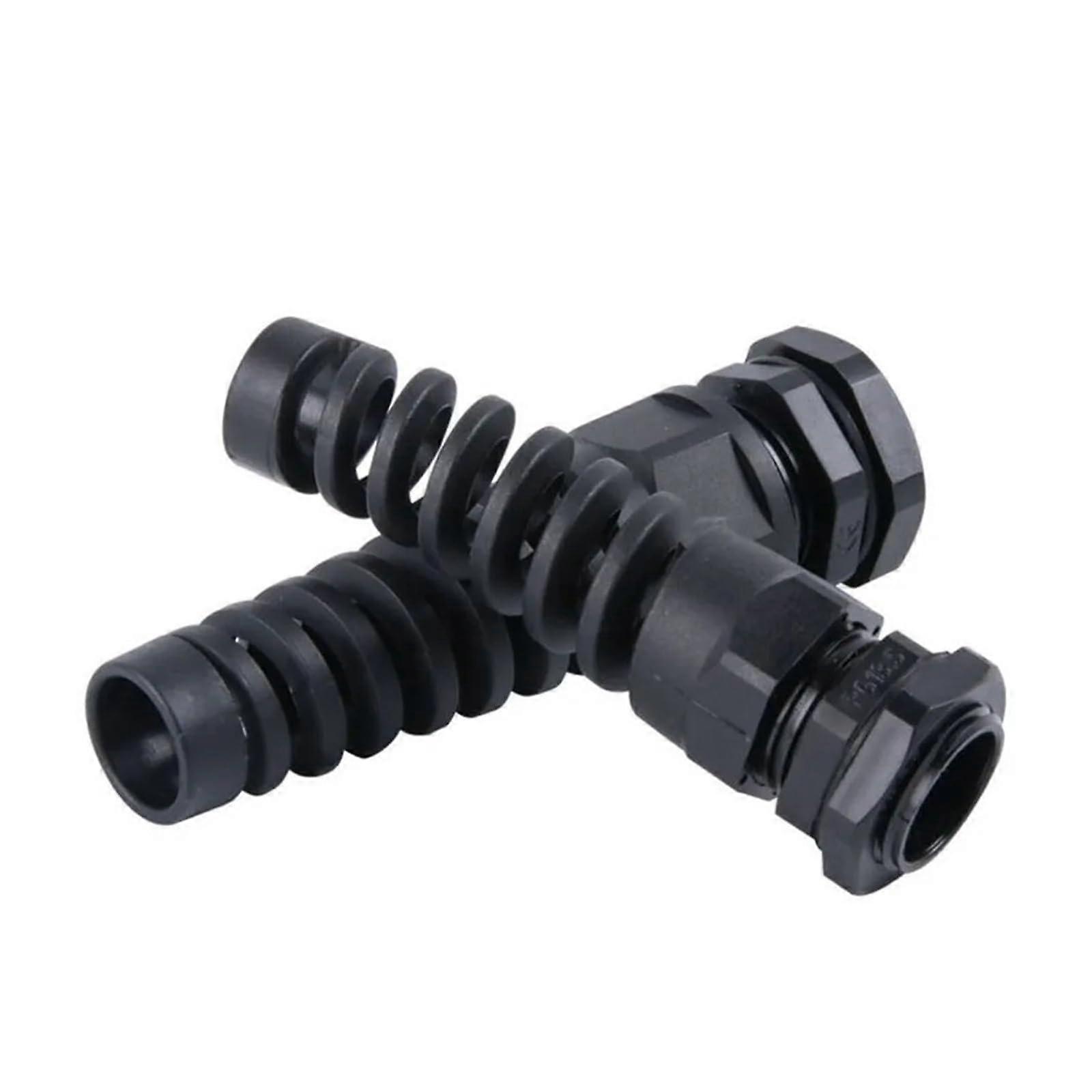 5pcs PG9 Waterproof IP67 Cable Gland Connector with Flexible Spiral Protector for Control Boxes