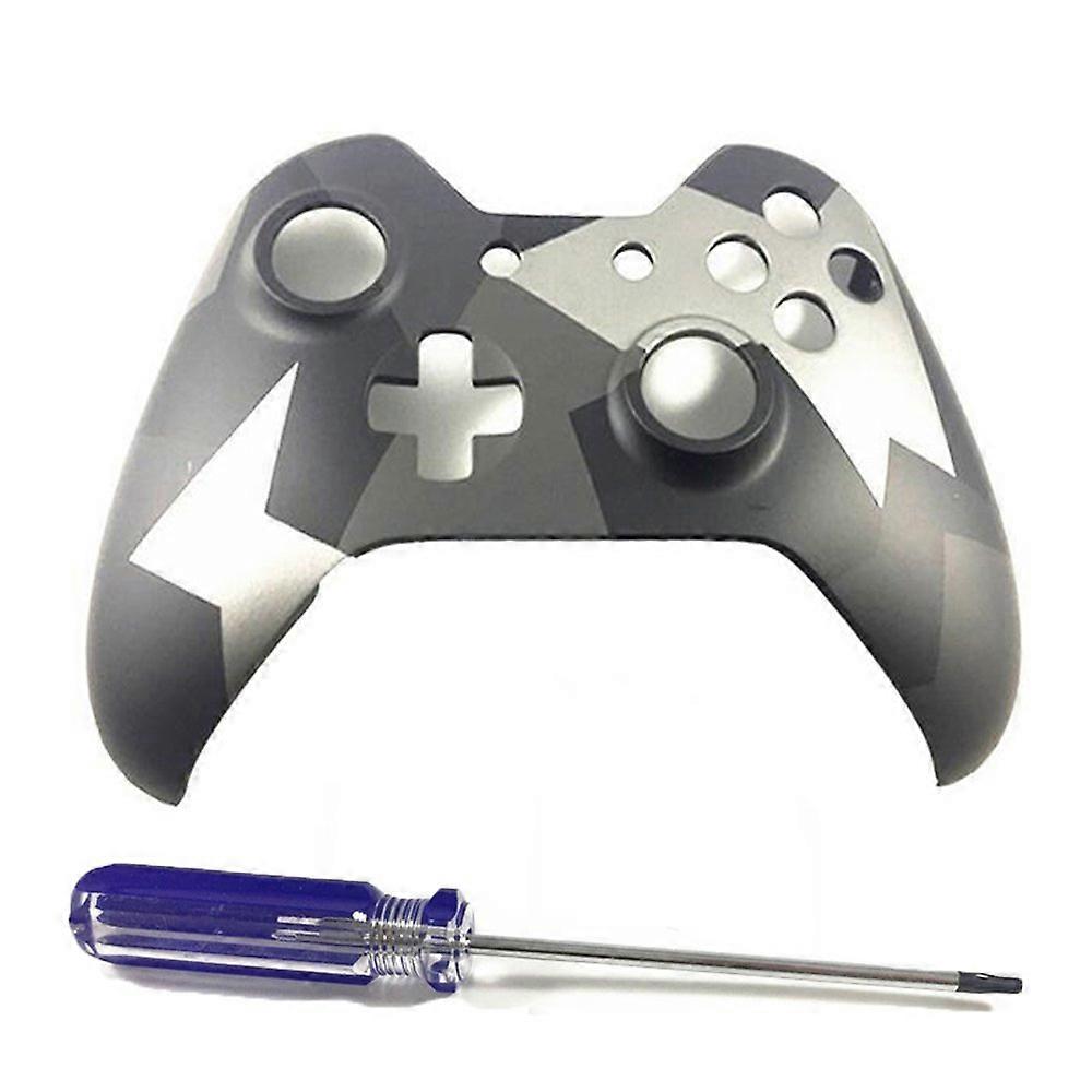Camo Gray Shell Replacement Cover with Camouflage Design and T8 Screwdriver for Xbox One Controller