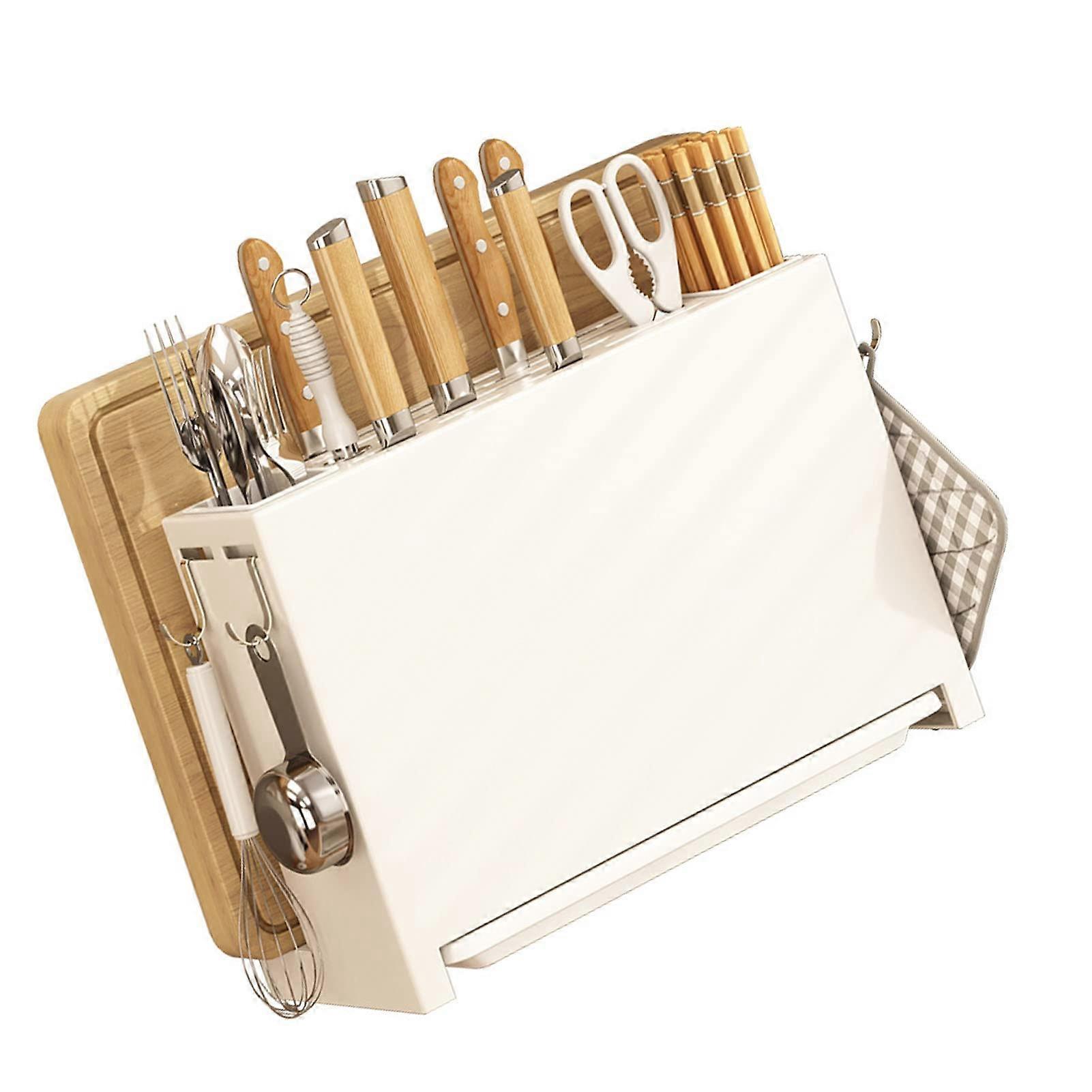 MultiFunctional Kitchen Knife Holder with Large Capacity, WallMount or Countertop Storage Rack